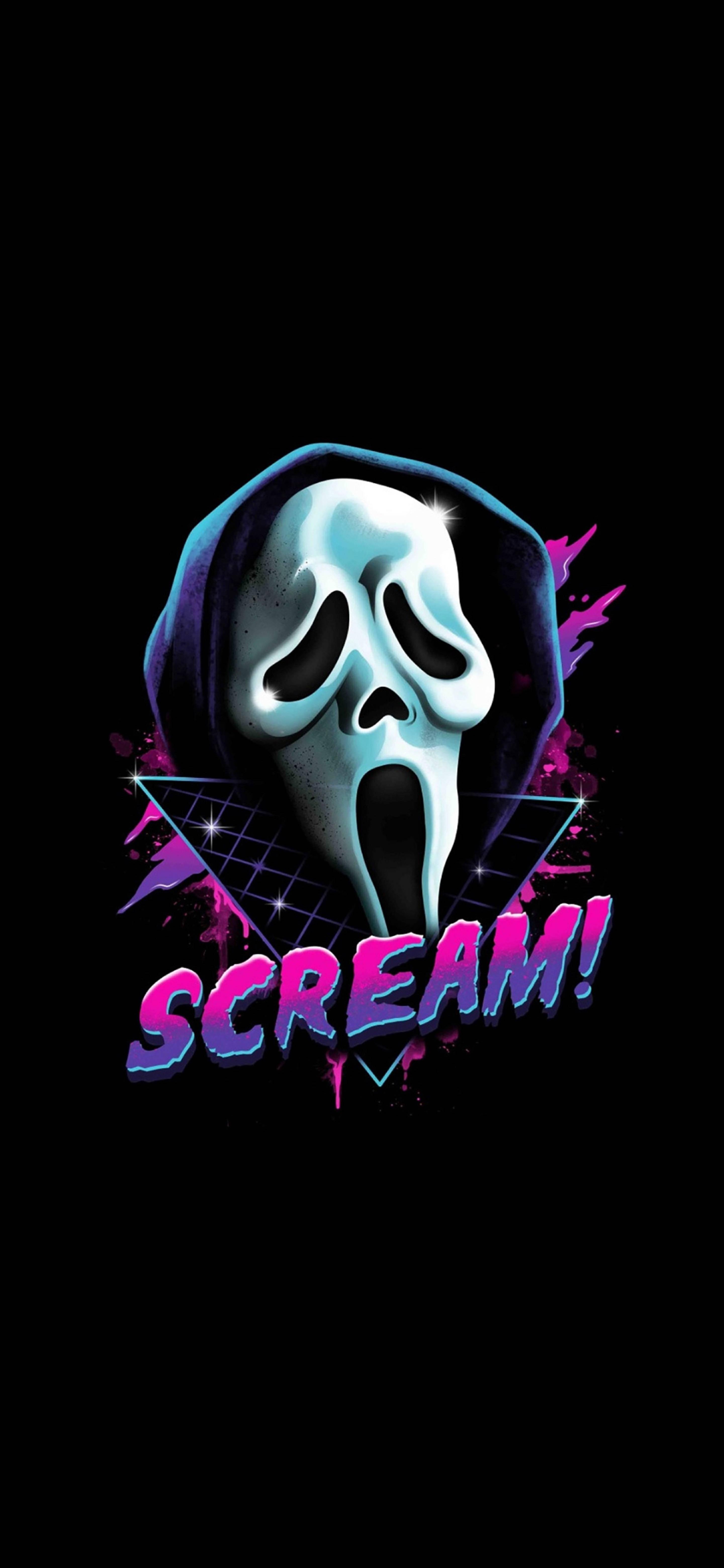 Ghostface Scream Retro Art — 2880x6240 wallpaper
