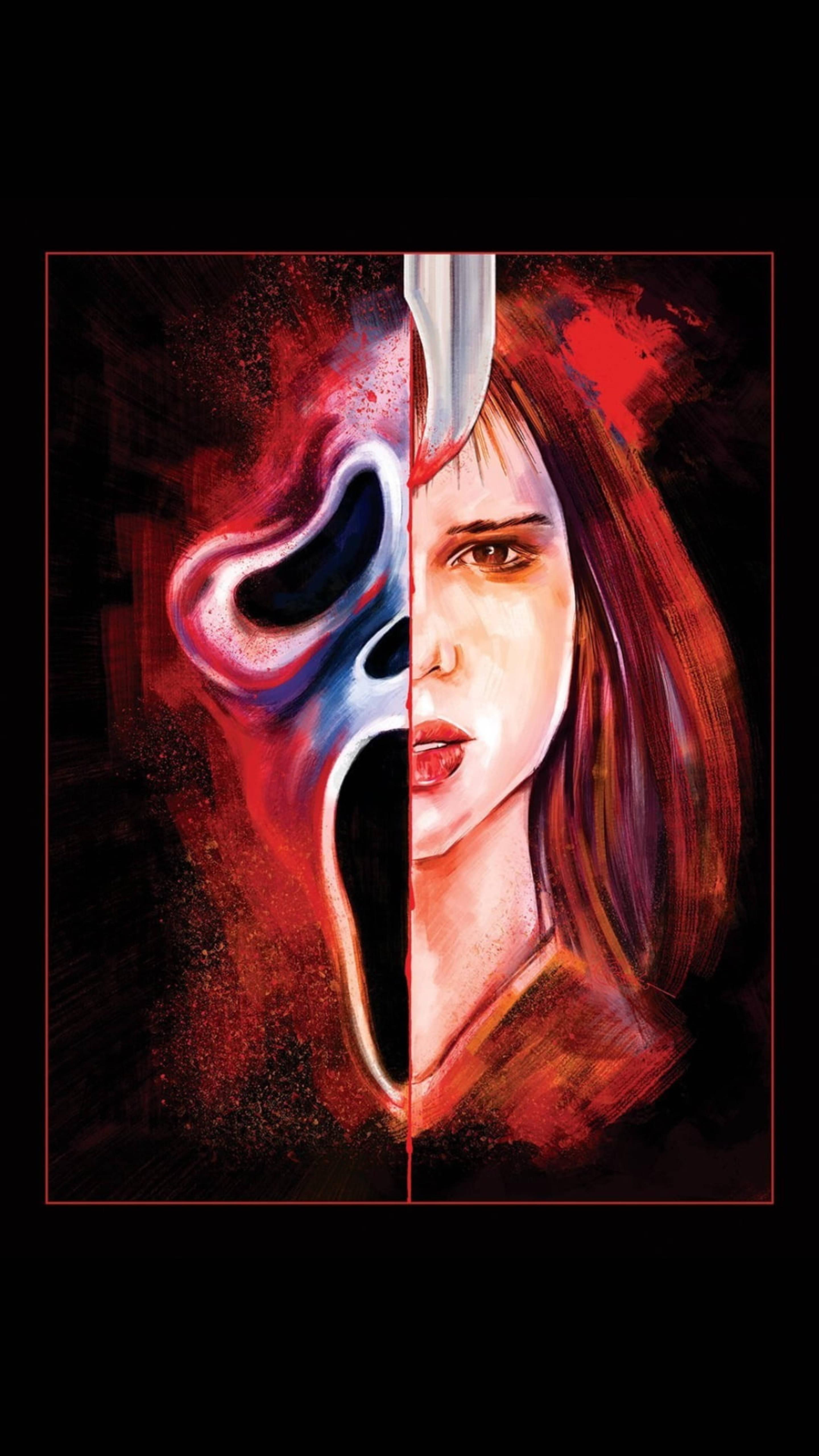 Ghostface Vs Sidney Art — 2880x5120 wallpaper