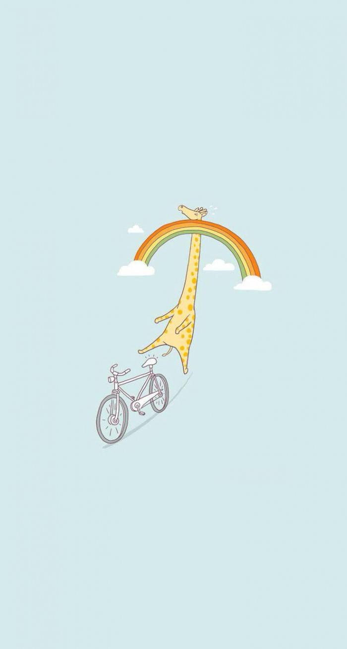 Giraffe Rainbow Collision Funny Phone — 700x1308 wallpaper