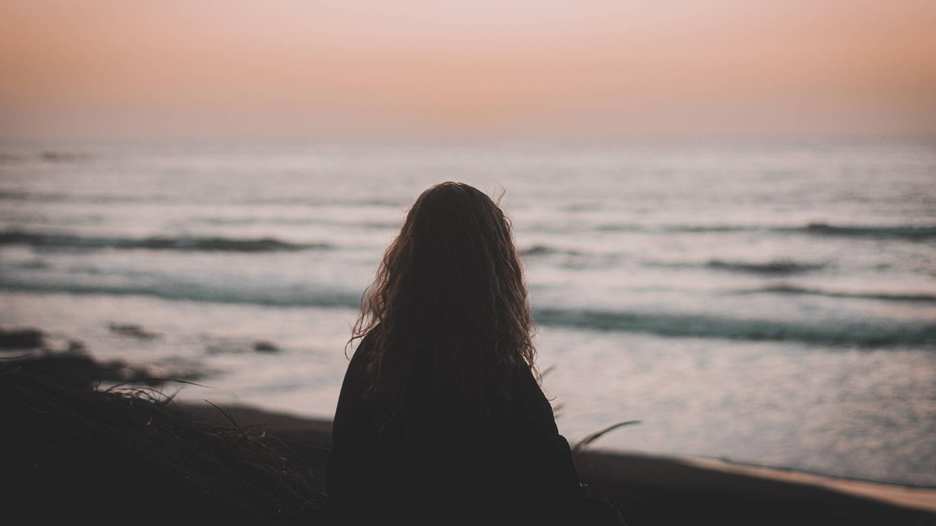 Girl By Beach Alone — 1920x1080 wallpaper
