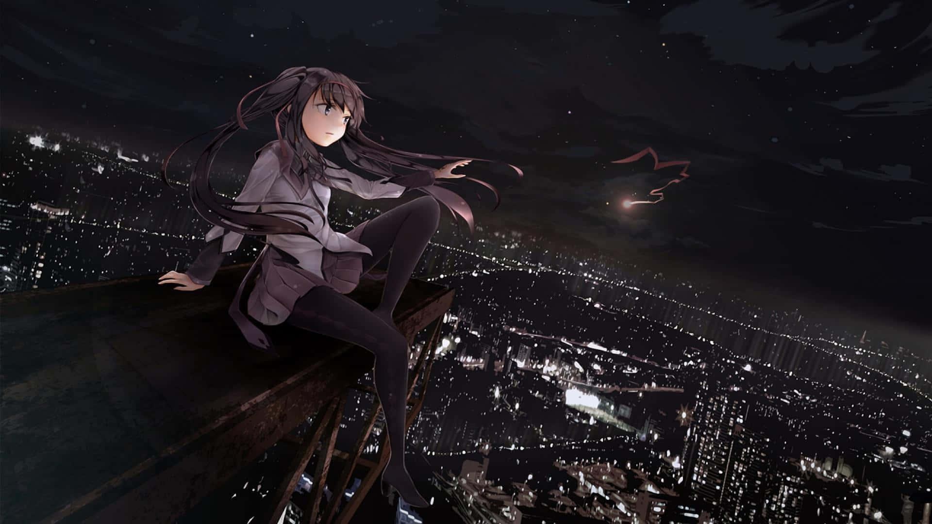 Girl In The City Dark Aesthetic Anime Pfp — 1920x1080 wallpaper