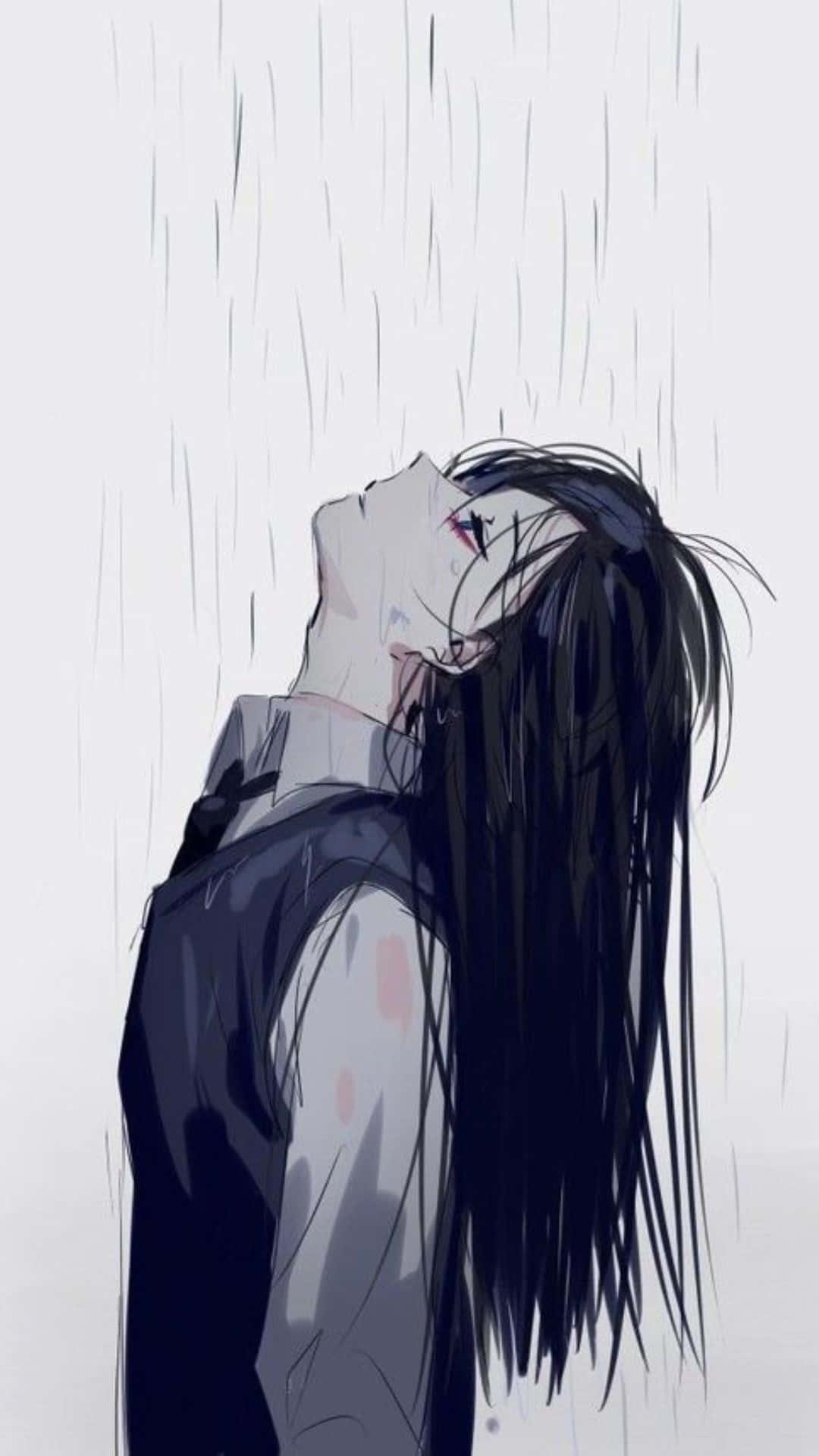 Girl In The Rain Dark Aesthetic Anime Pfp — 1080x1920 wallpaper