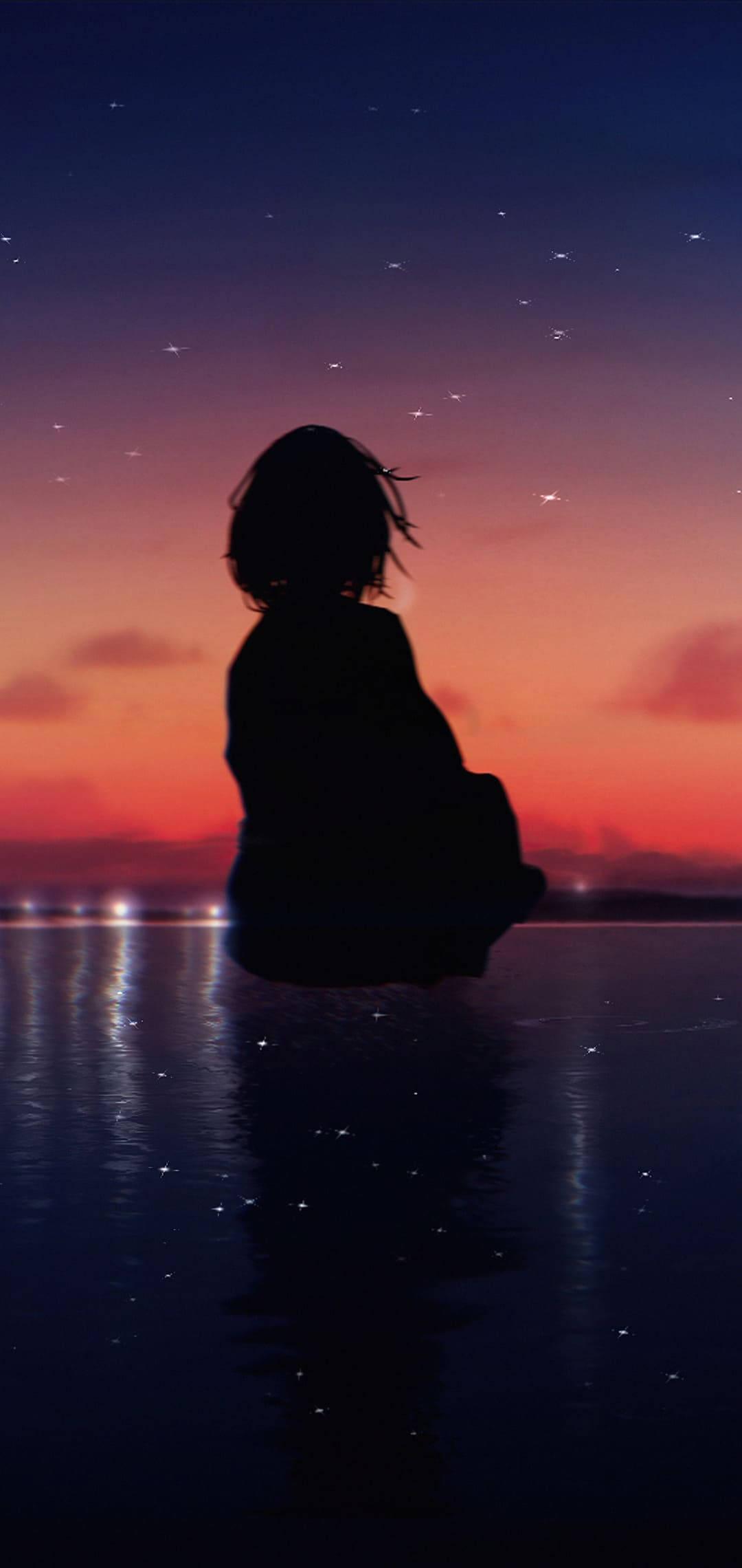 Girl Silhouette iPhone 12 — 1080x2280 wallpaper