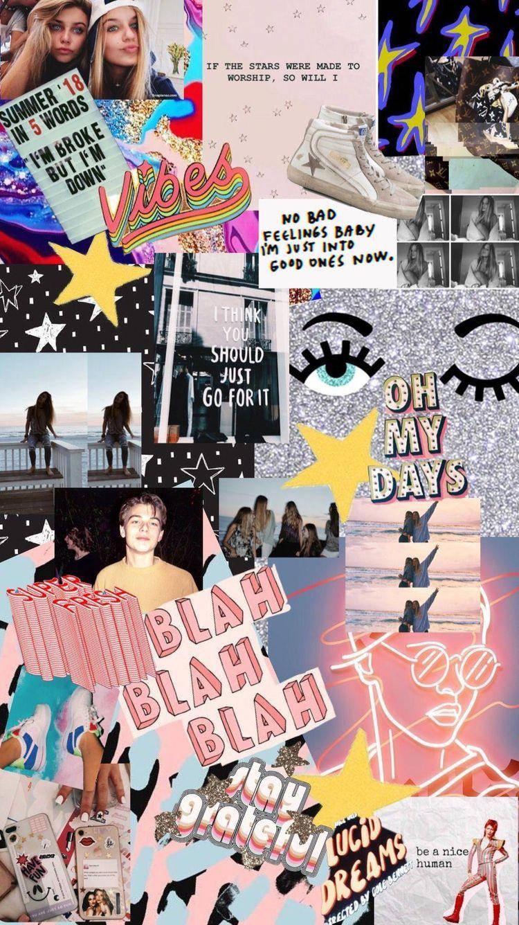 Girl Vibes Aesthetic Collage — 750x1336 wallpaper