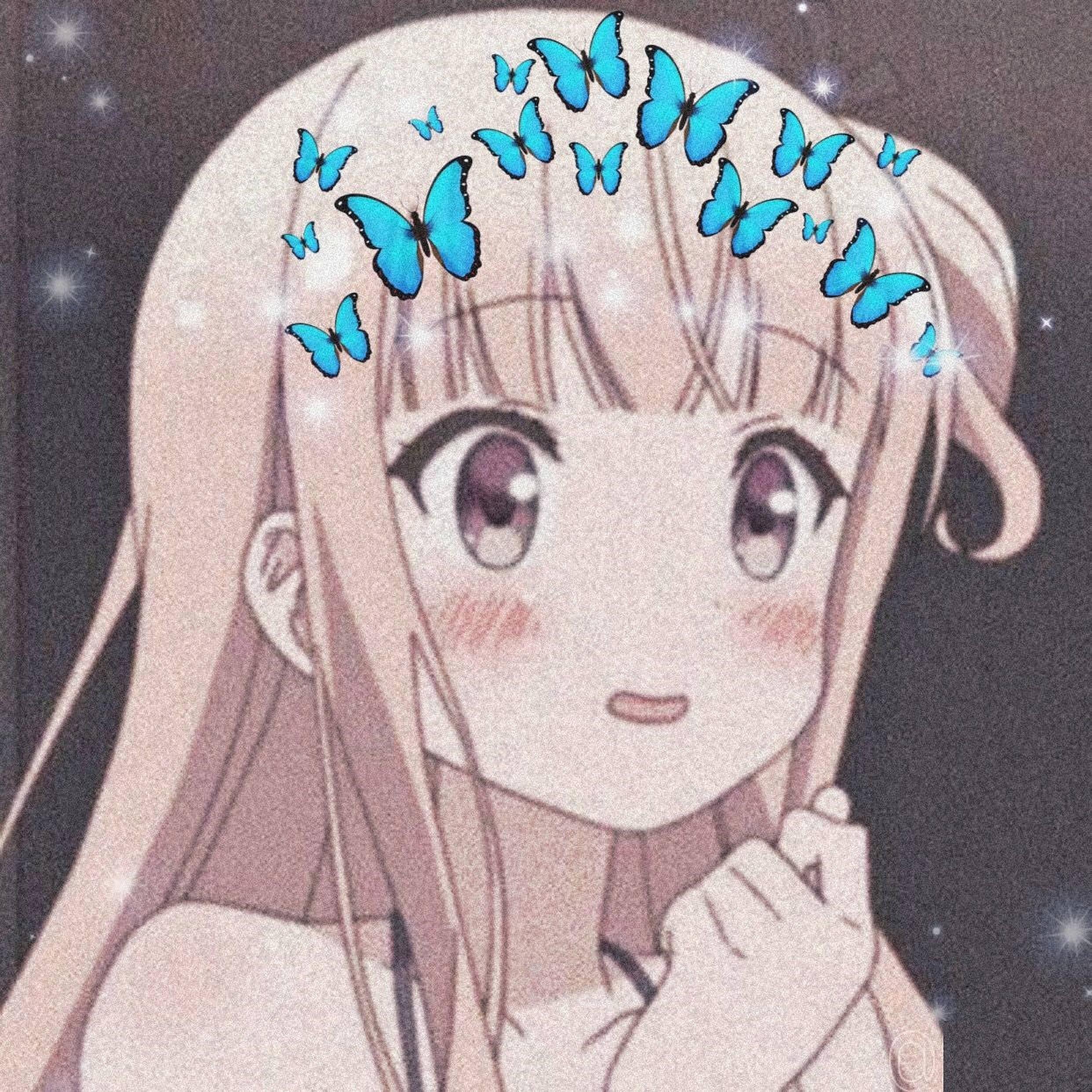 Girl With Butterfly Crown Anime PFP — 2484x2484 wallpaper