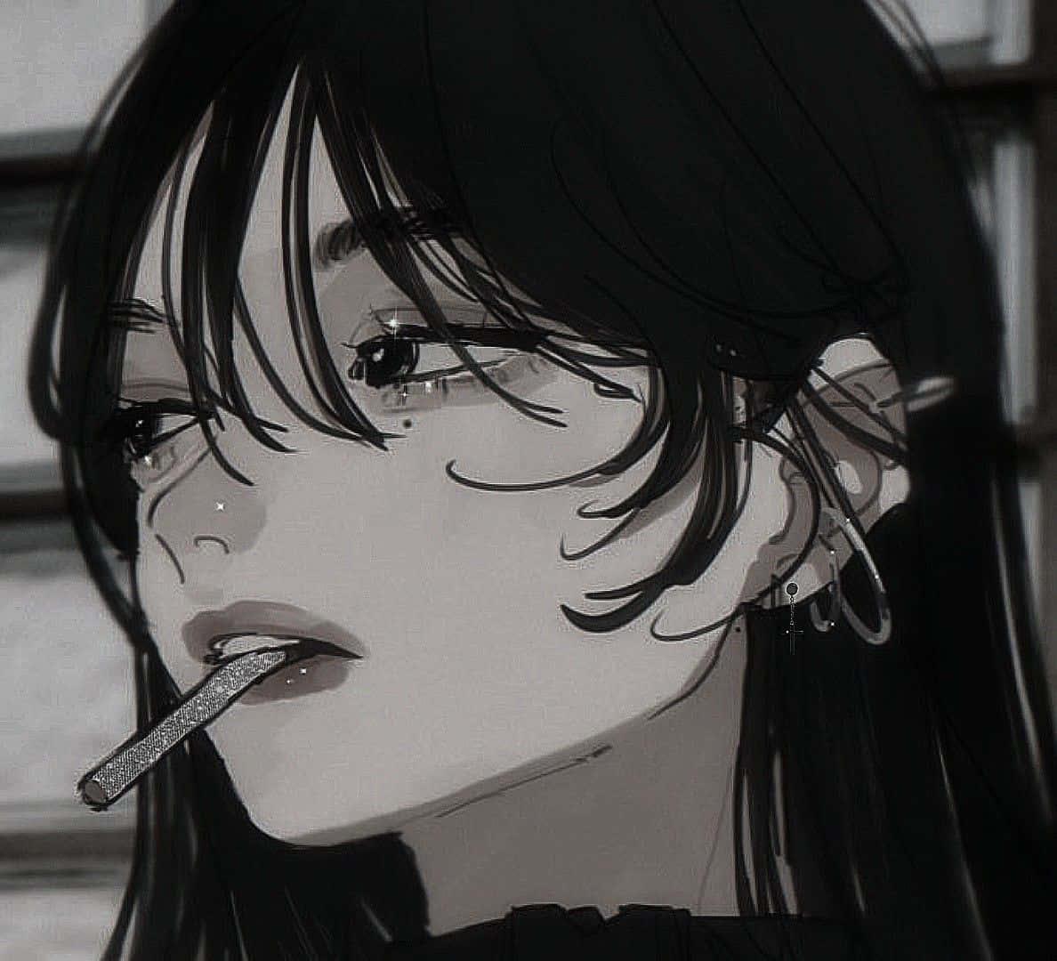 Girl With Cigarette Dark Aesthetic Anime Pfp — 1188x1080 wallpaper