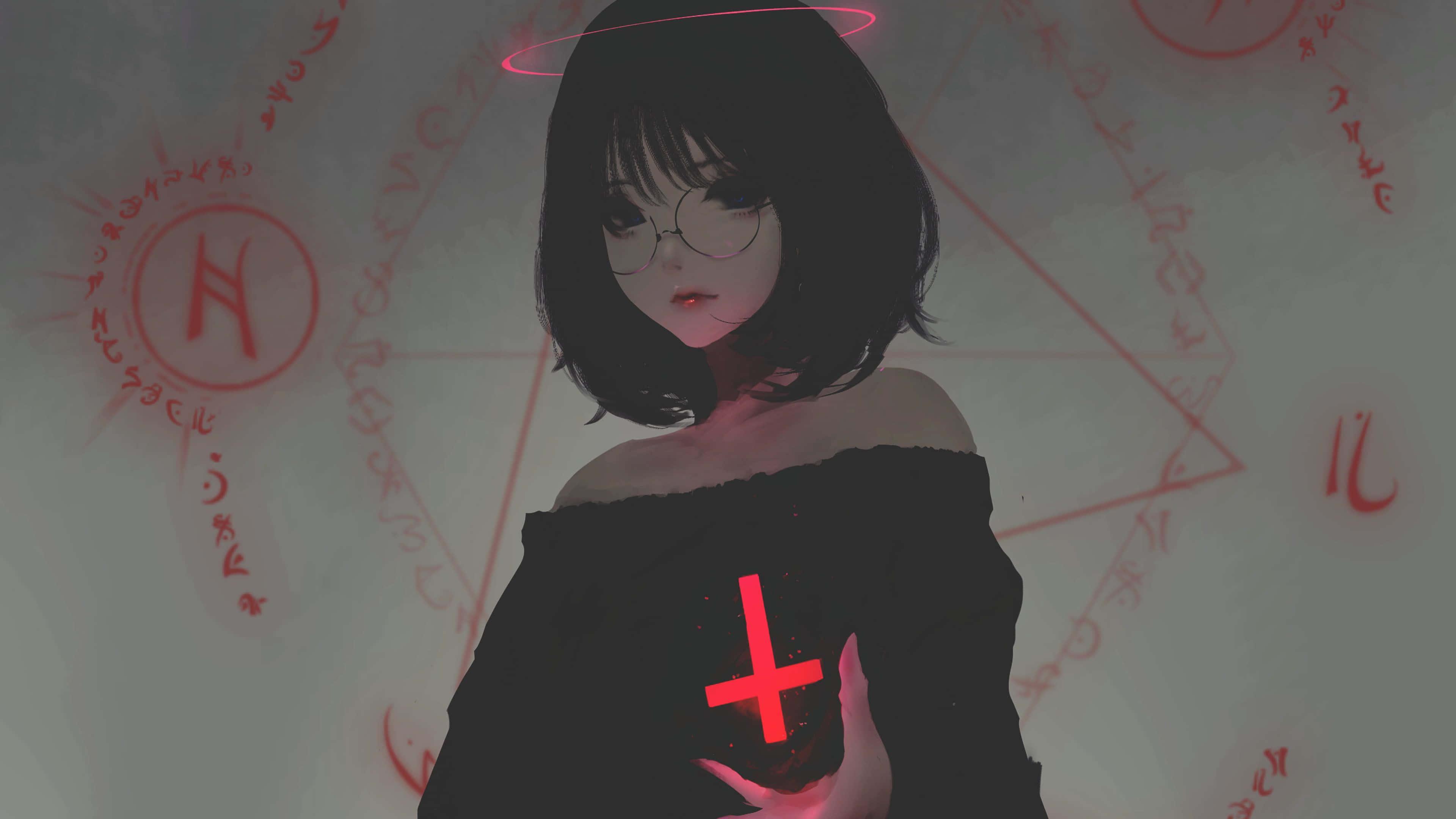 Girl With Glasses Dark Aesthetic Anime Pfp — 3840x2160 wallpaper