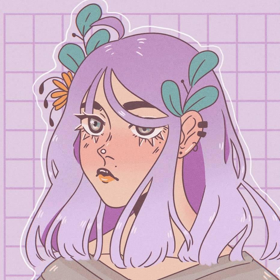 Girl With Purple Hair PFP Aesthetic — 932x932 wallpaper