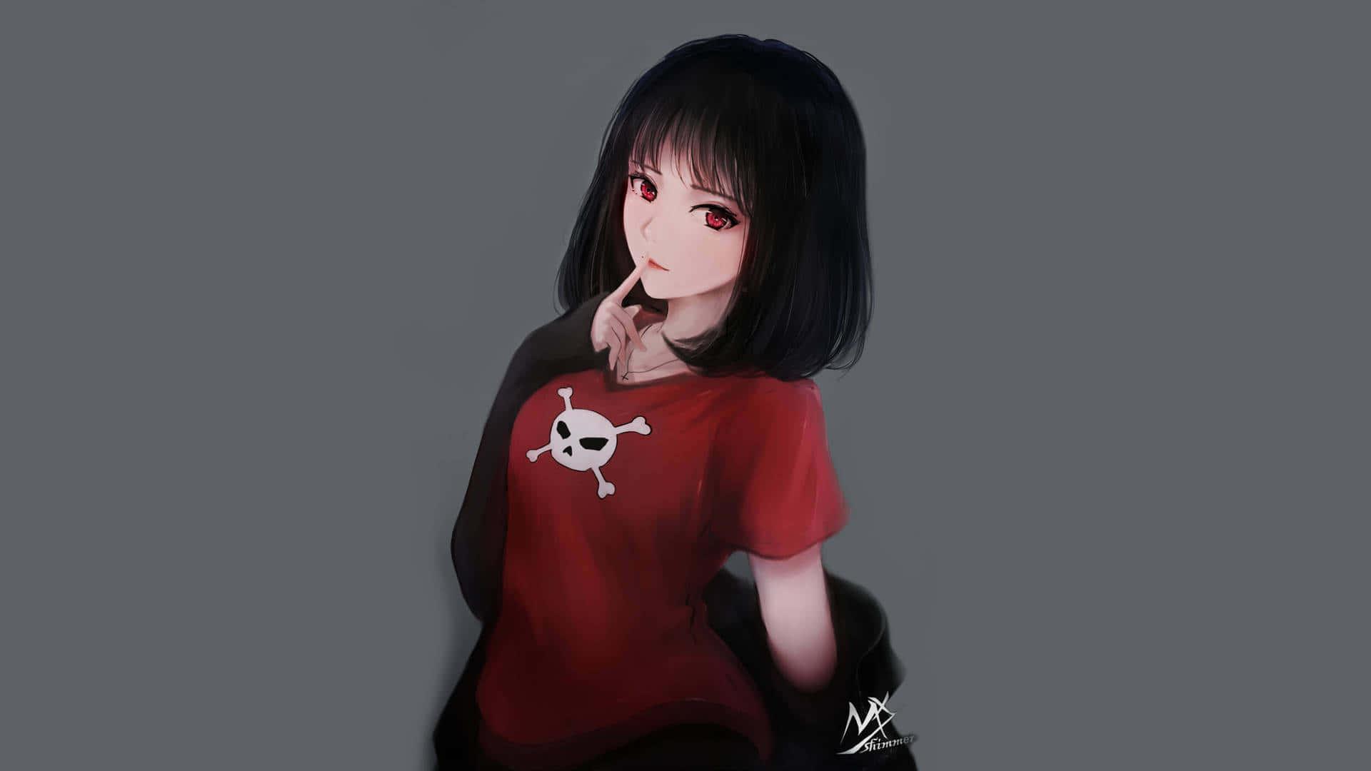 Girl With Red Eyes Dark Aesthetic Anime Pfp — 1920x1080 wallpaper