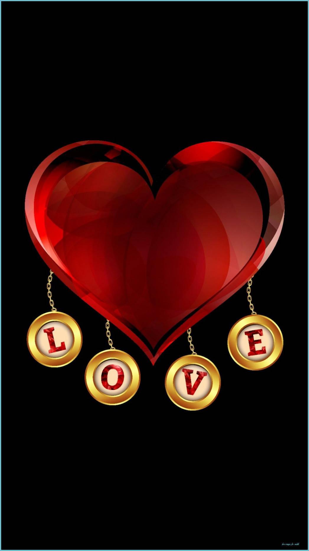 Glossy Red Heart Love Phone — 1047x1862 wallpaper