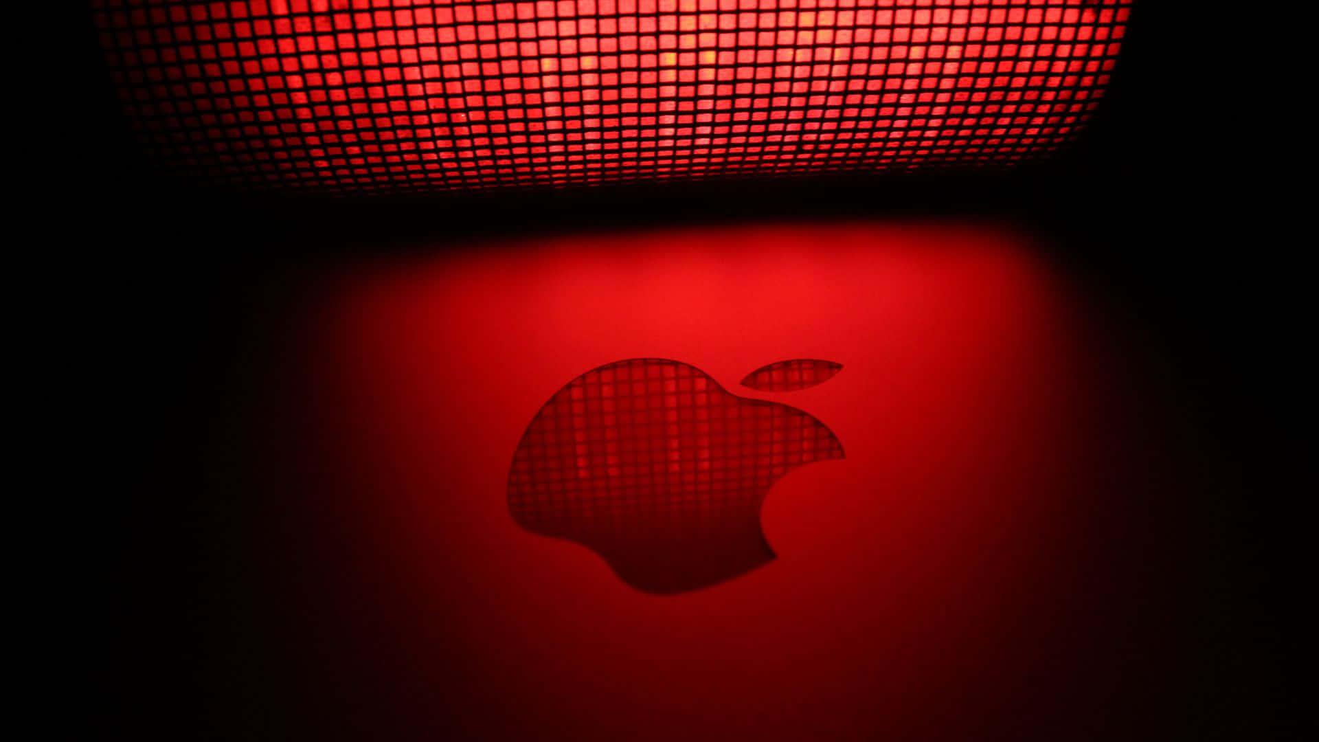Glowing Apple Logo on Elegant Black Background — 1920x1080 wallpaper