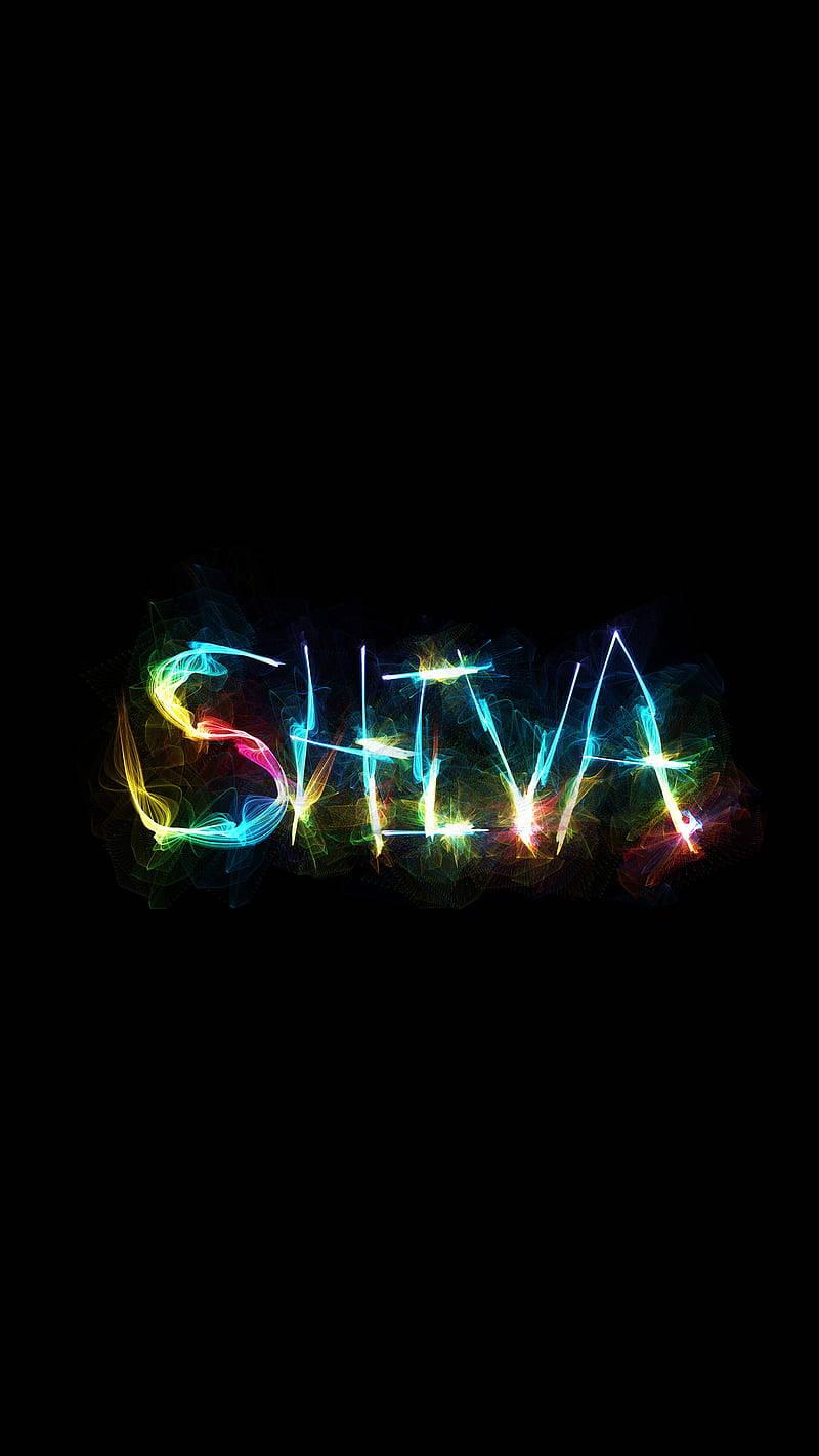Glowing Colorful Shiva Name — 800x1422 wallpaper