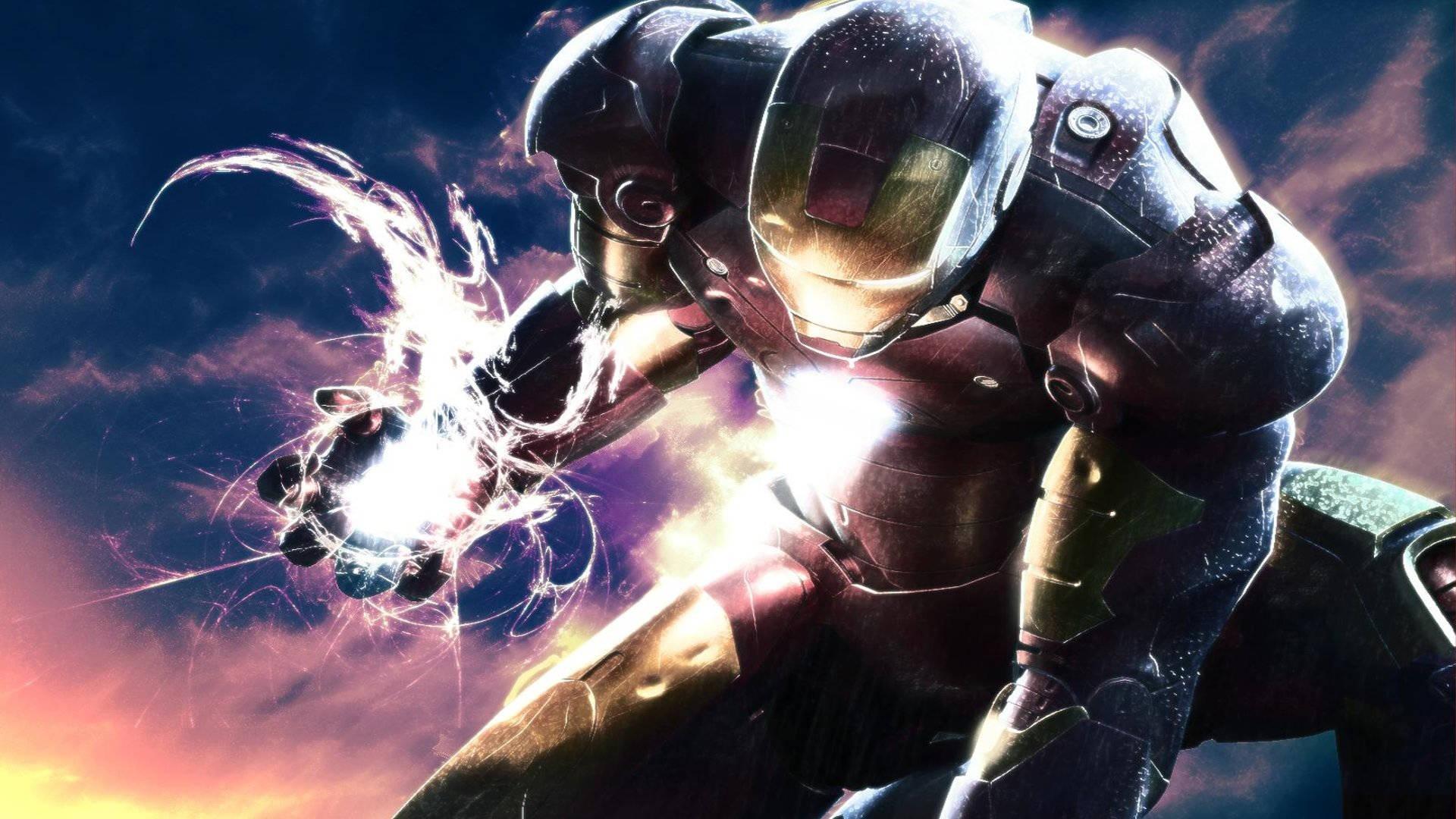 Glowing Iron Man Full HD — 1920x1080 wallpaper