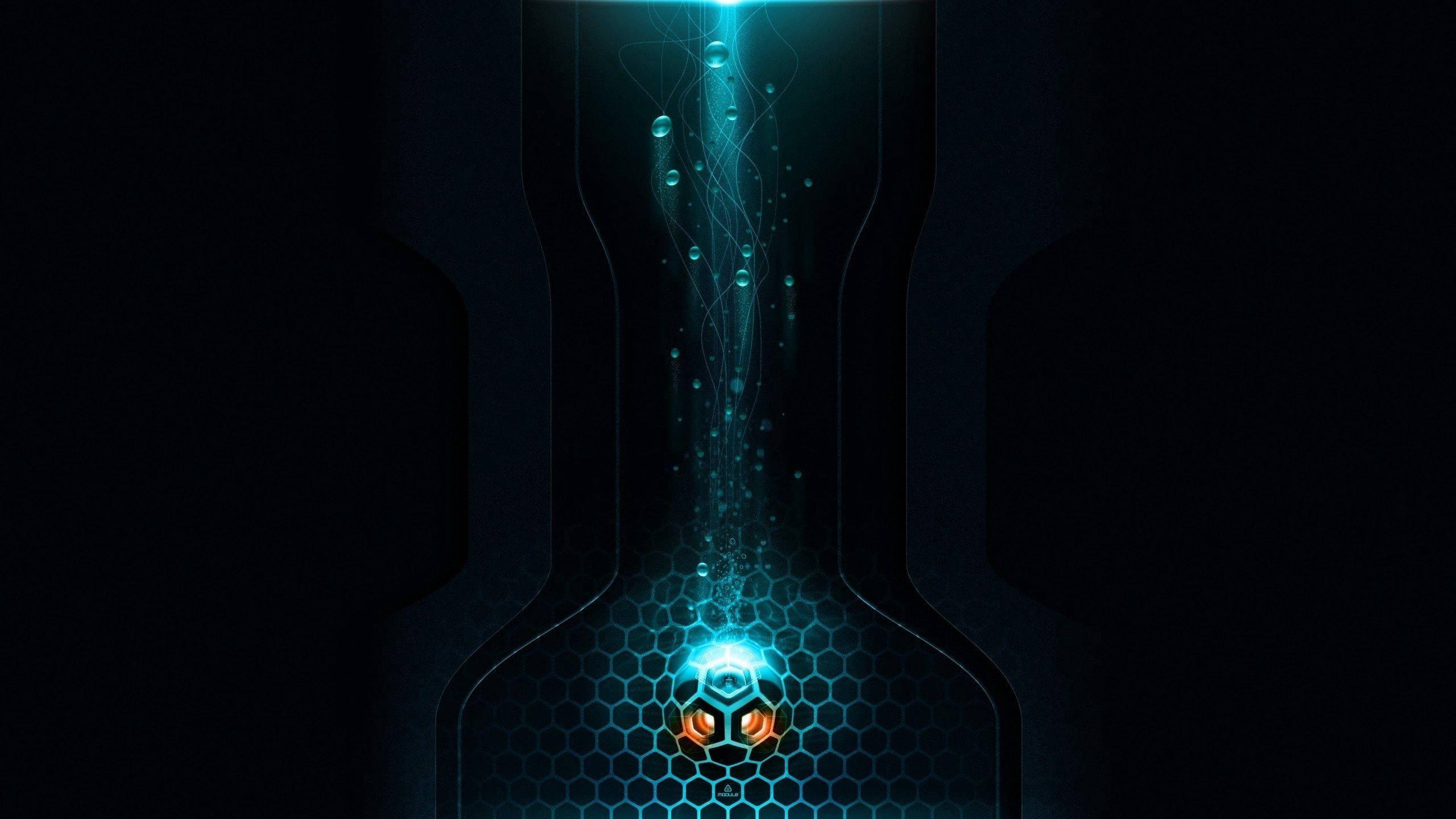Glowing Mechanical Core Darlk — 2560x1440 wallpaper