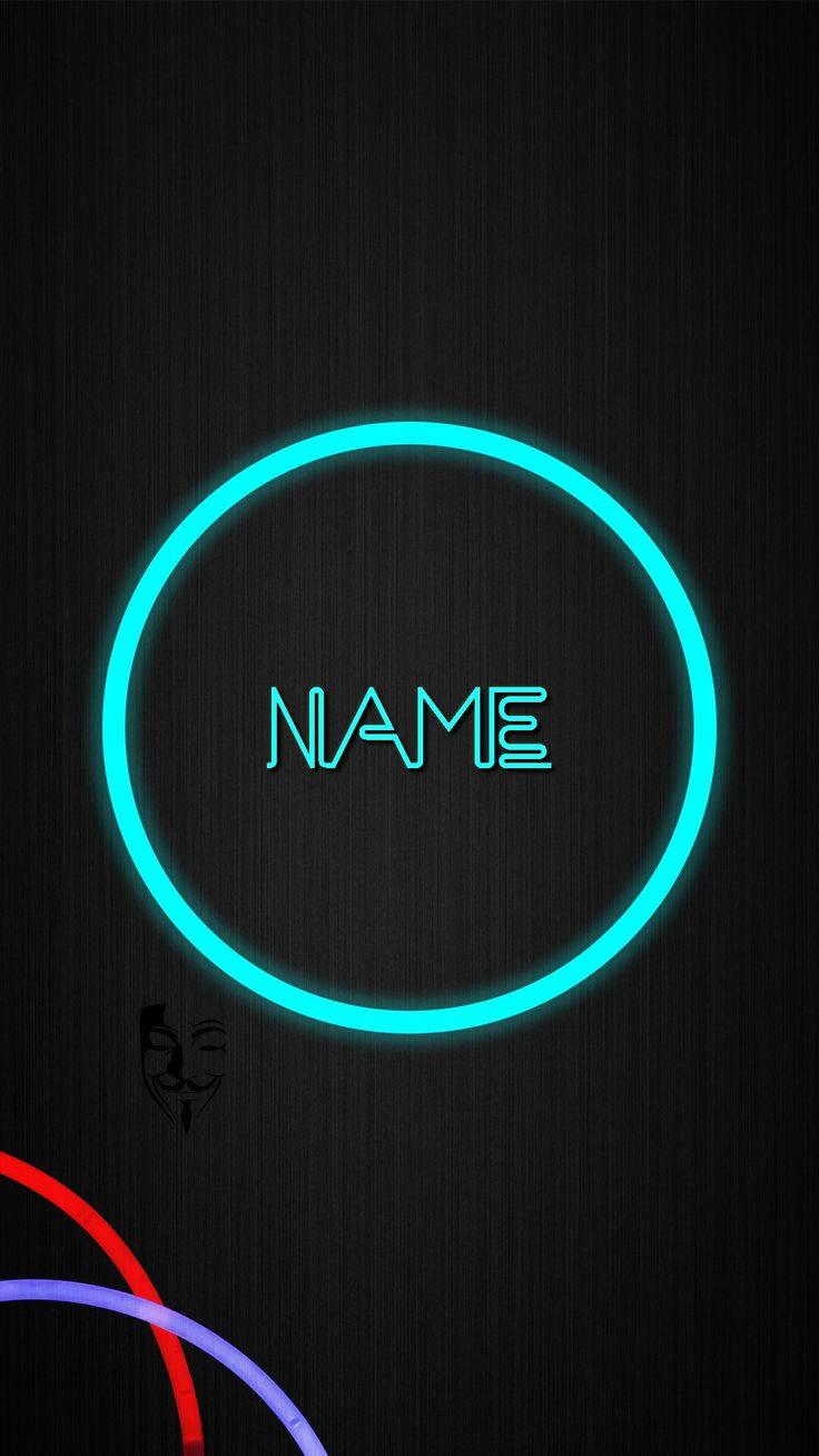 Glowing Mint Blue Name — 736x1308 wallpaper