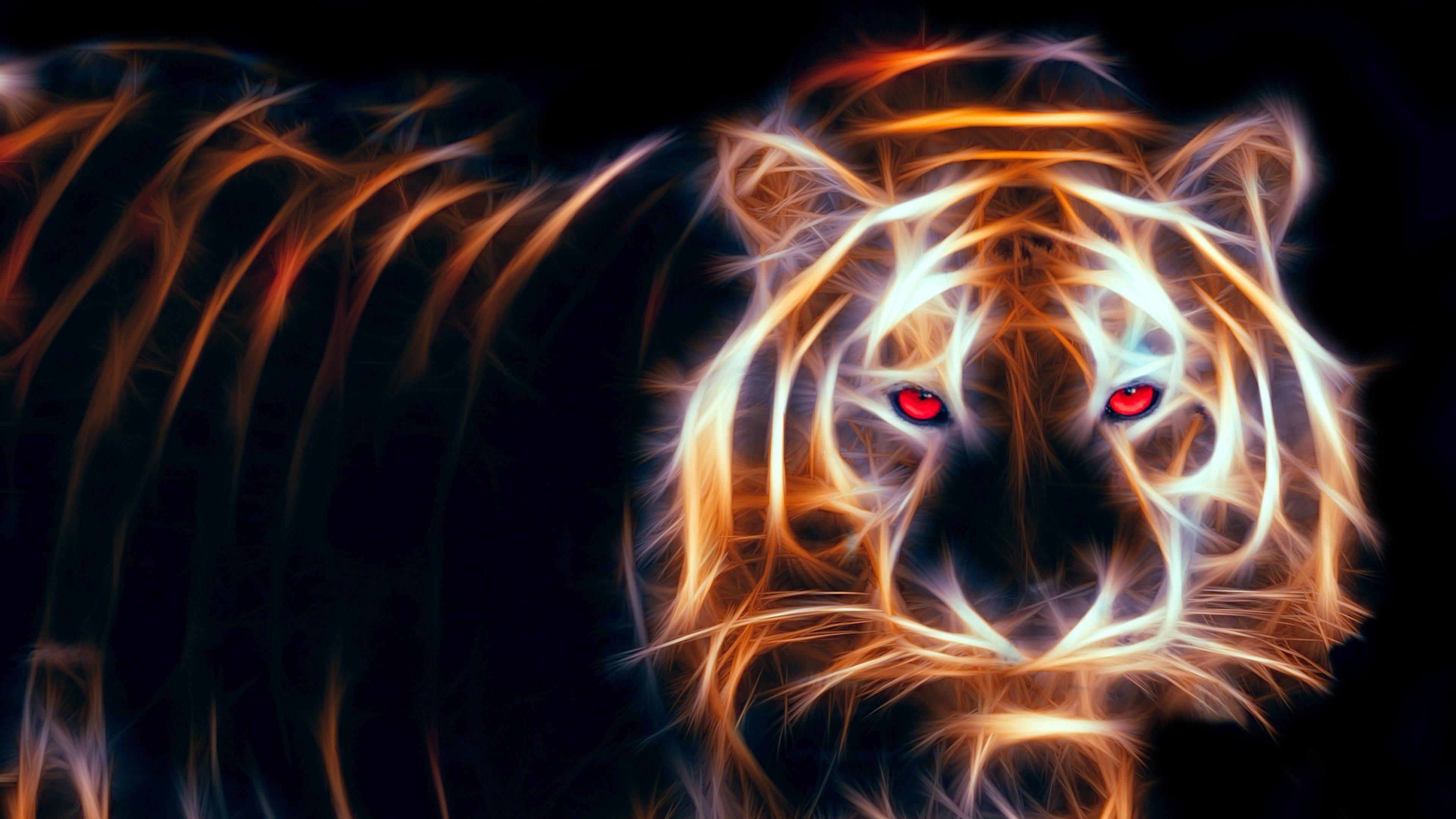 Glowing Tiger Digital Art — 3840x2160 wallpaper