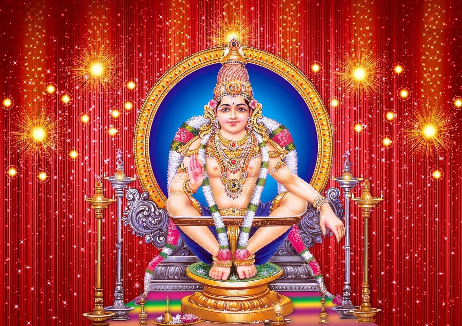 Glowing Visage of Lord Ayyappa with Vivid Fireworks — 1600x1128 wallpaper