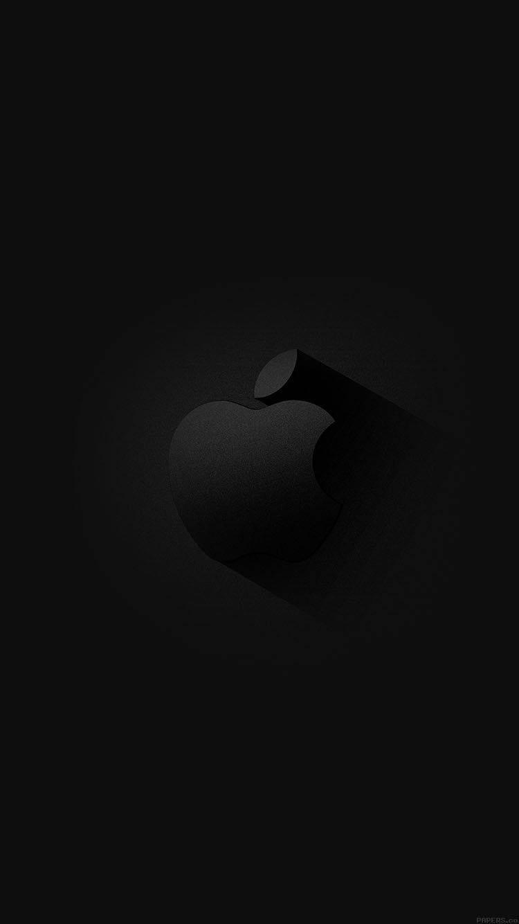 Go dark with the sleek Apple logo — 750x1334 wallpaper