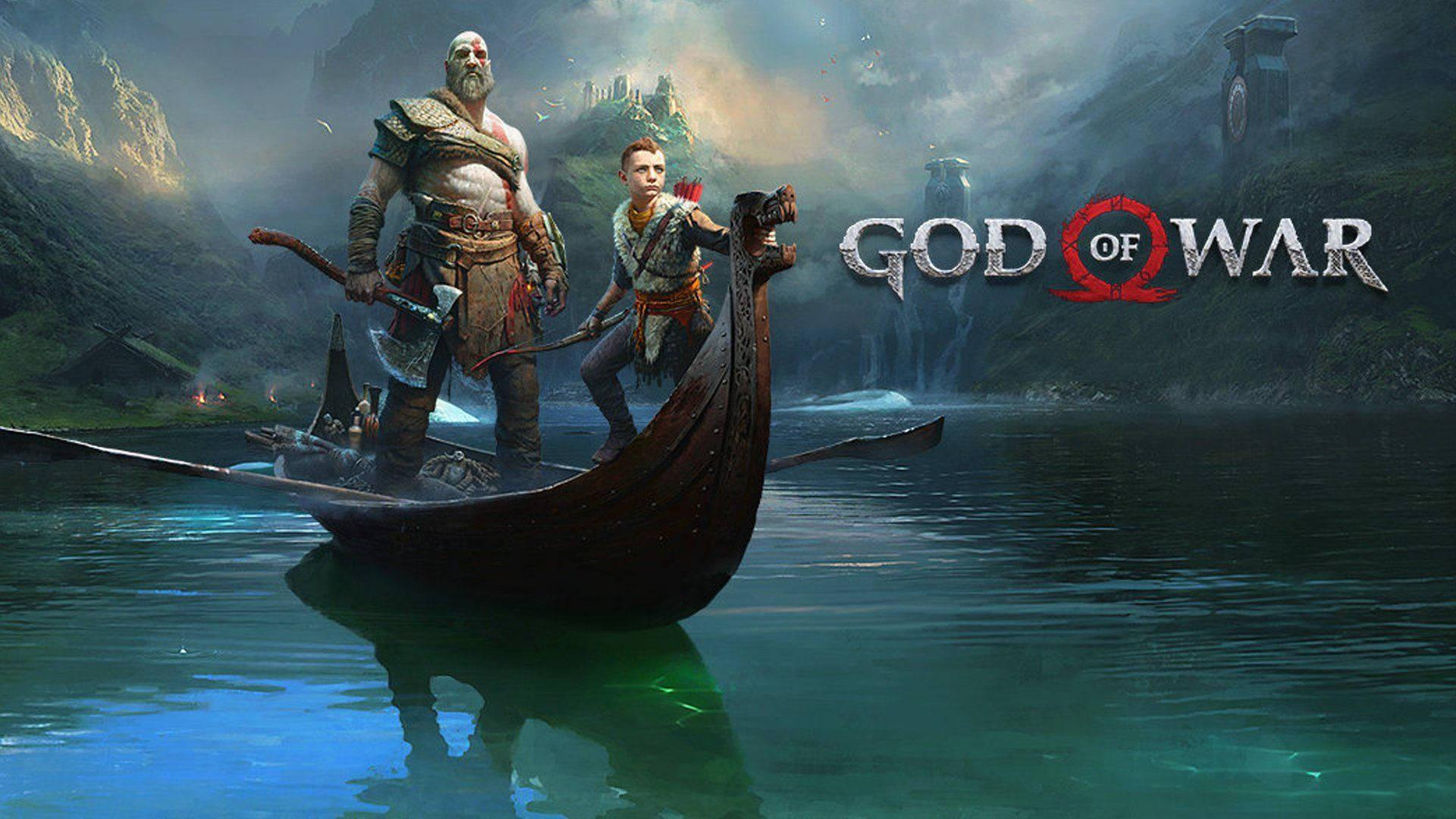 God Of War Kratos And Atreus At River — 1920x1080 wallpaper