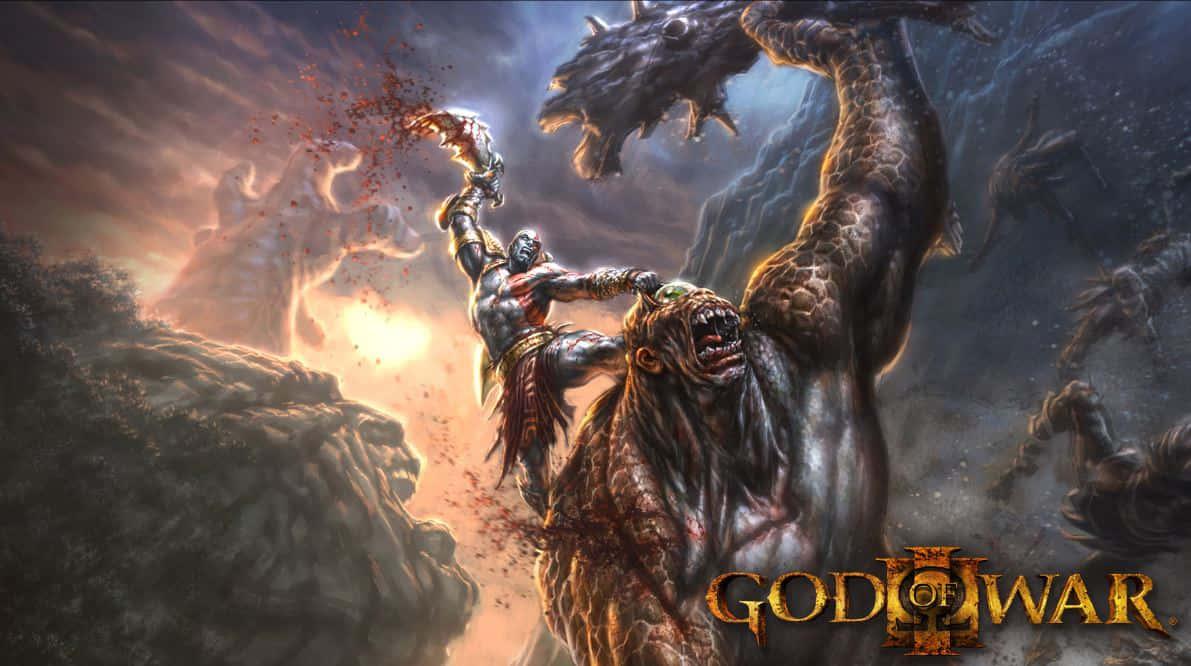 God of War - Kratos and Atreus Battle Scene — 1191x666 wallpaper