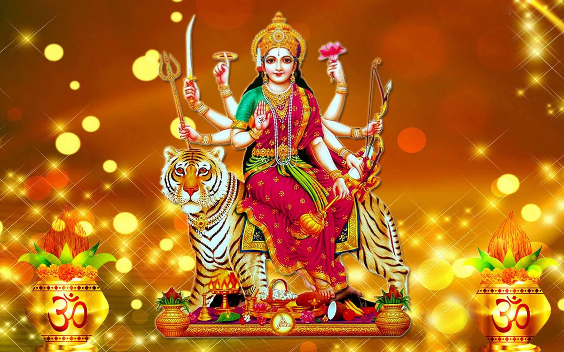 Goddess Maa Sherawali Artistic Background — 1920x1200 wallpaper