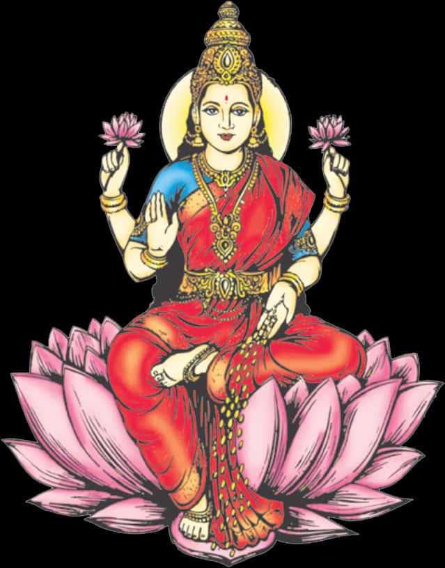 Goddess_ Lakshmi_on_ Lotus — 639x816 wallpaper