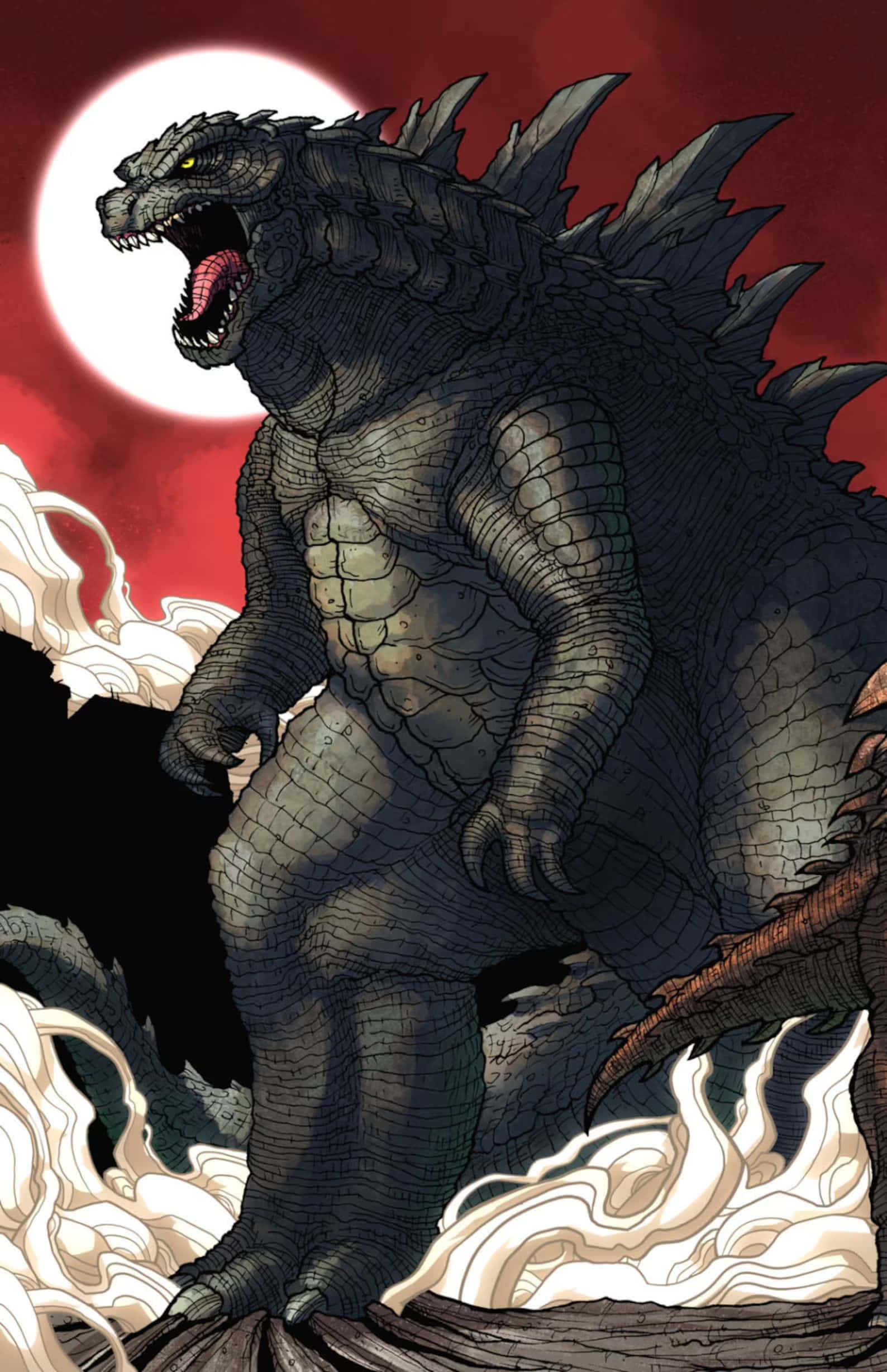Godzilla Comic Book Art Picture — 1588x2456 wallpaper