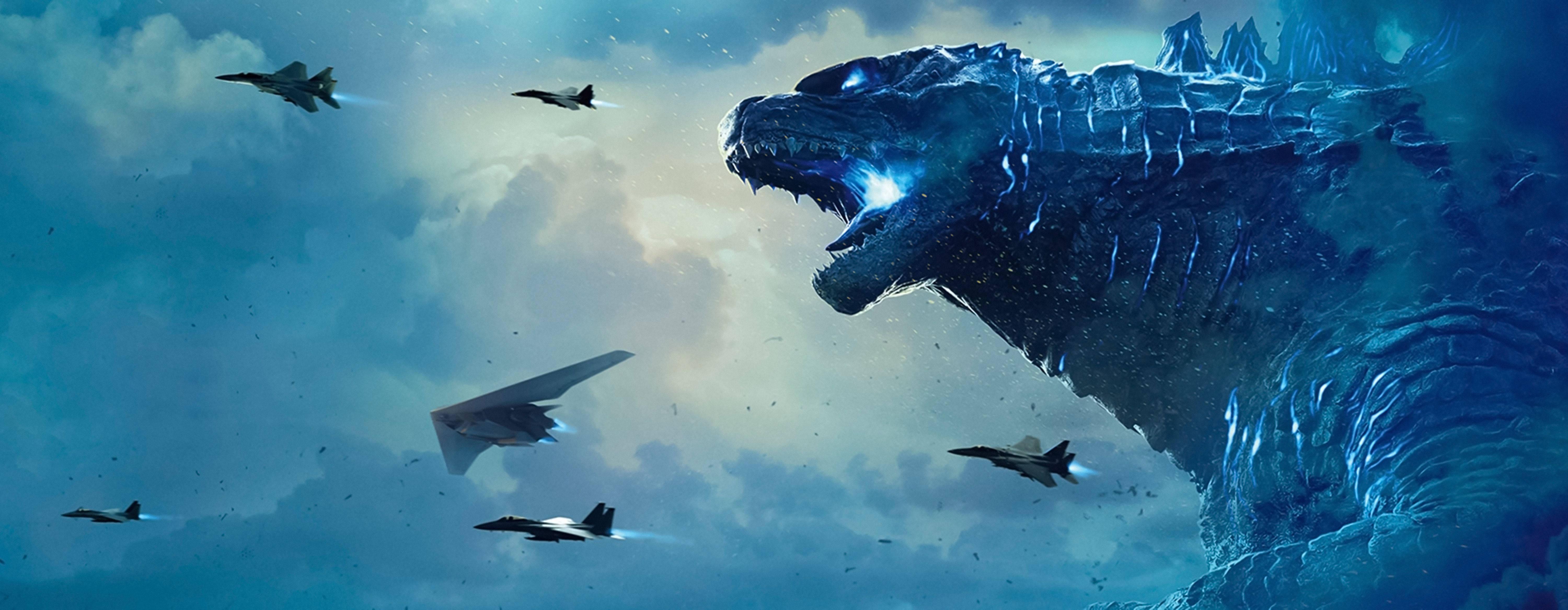 Godzilla on the Attack — 6000x2335 wallpaper