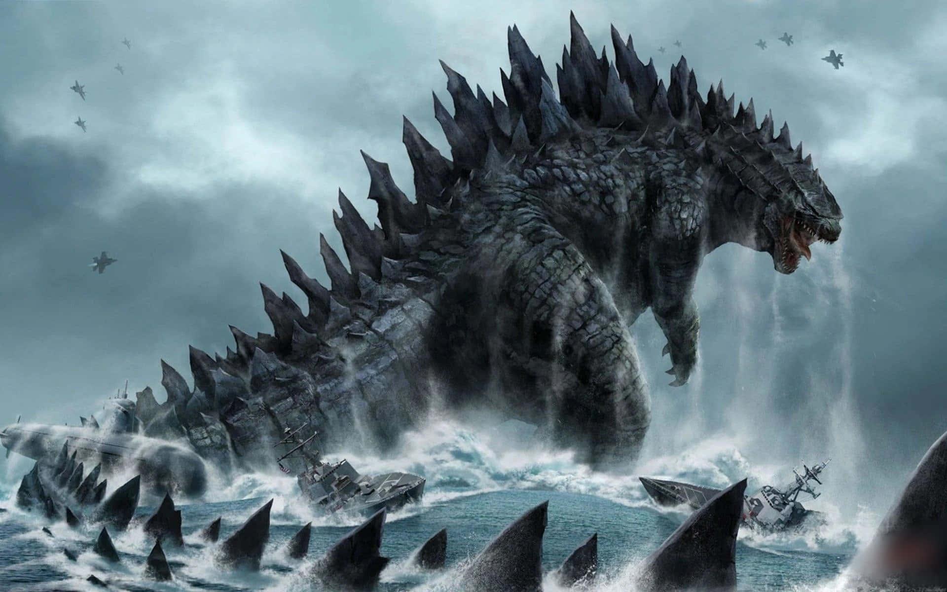 Godzilla Rising From Ocean Picture — 1920x1200 wallpaper