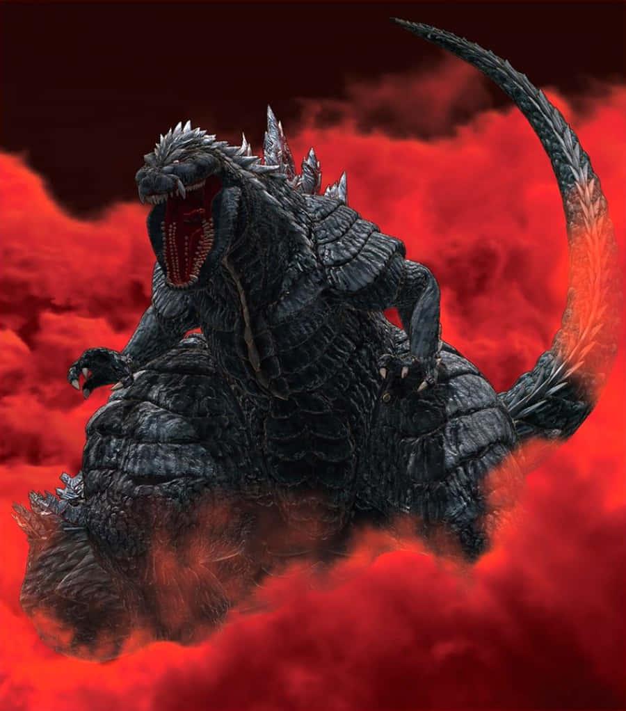 Godzilla With Red Smoke Picture — 900x1022 wallpaper
