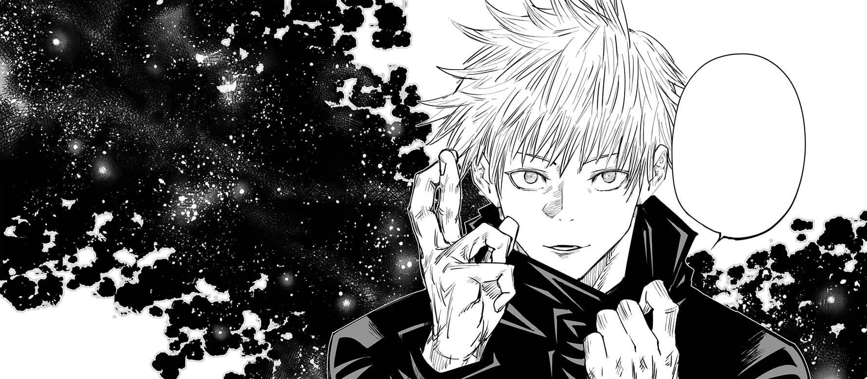 Gojo Satoru stands triumphant in Jujutsu Kaisen — 1781x779 wallpaper