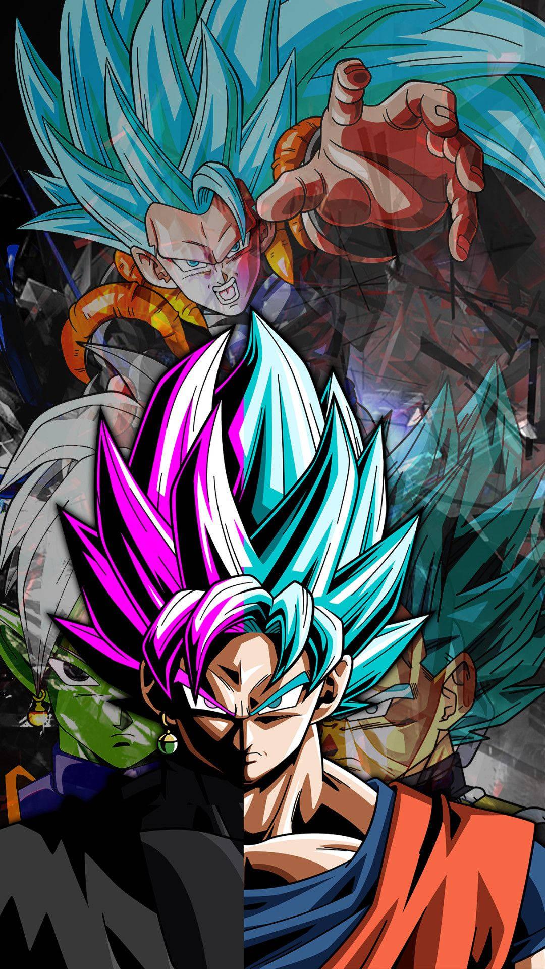 Goku and Vegeta join forces to defeat Majin Buu in Dragon Ball Super — 1080x1920 wallpaper