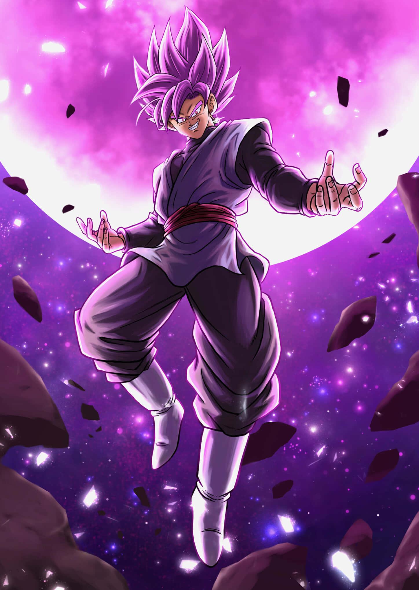 Goku Black charging into battle in Super Saiyan Rosé form — 1447x2039 wallpaper