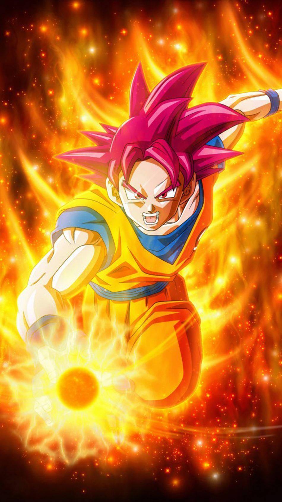 Goku ready to fight in Dragon Ball Super — 950x1689 wallpaper