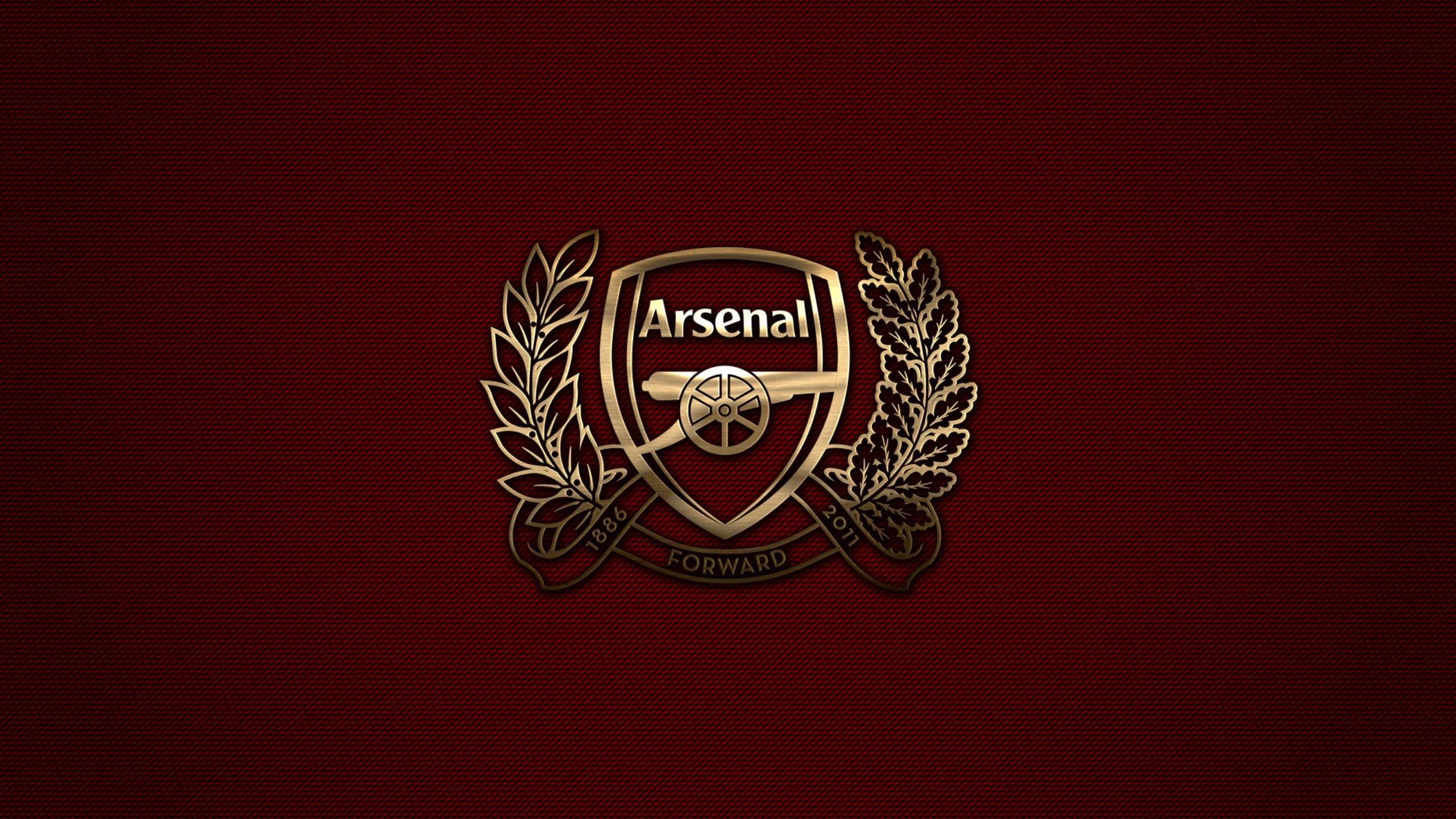 Gold Arsenal Logo — 2560x1440 wallpaper