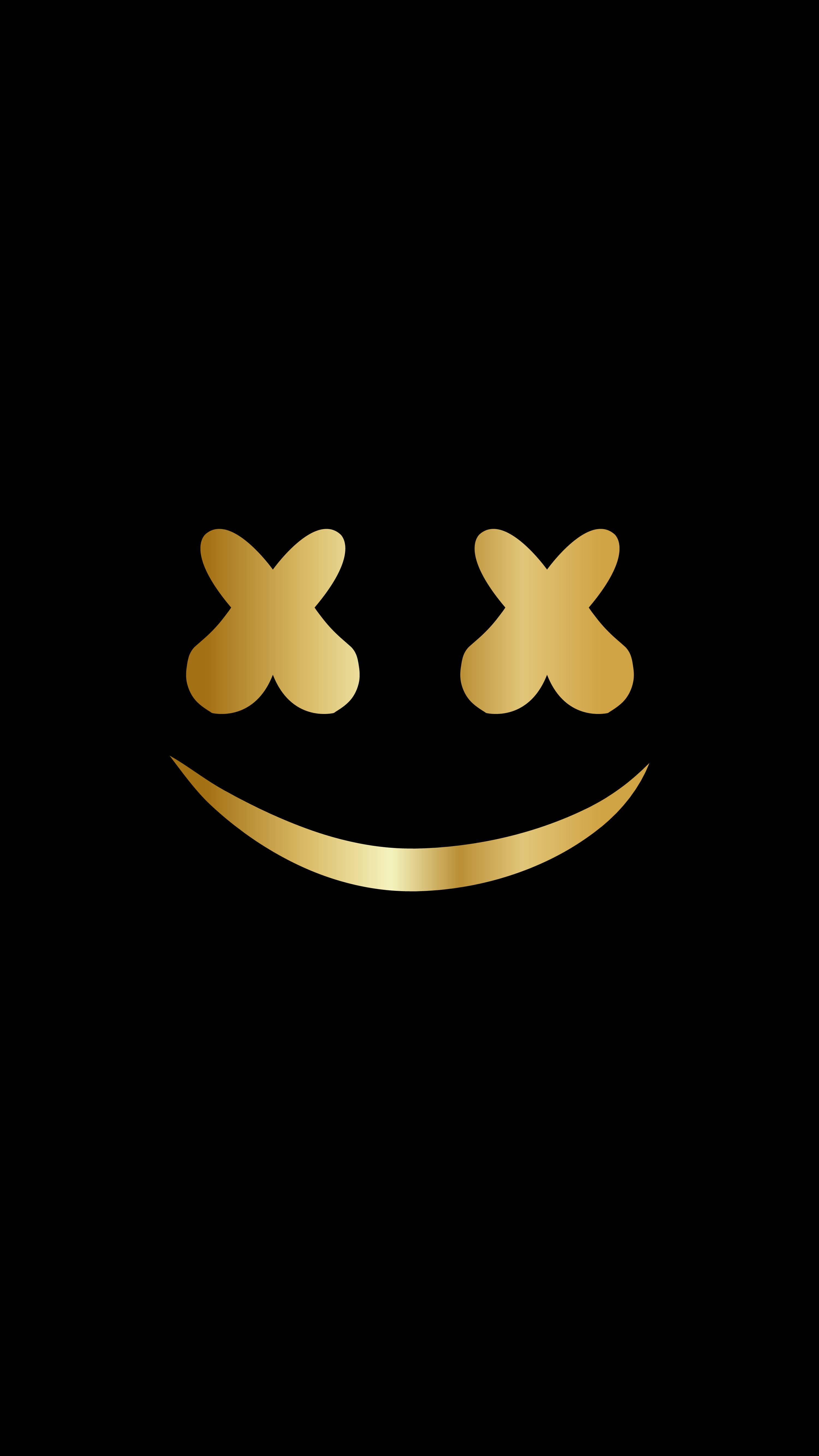 Gold Marshmello Smiley 8K Phone — 3000x5333 wallpaper