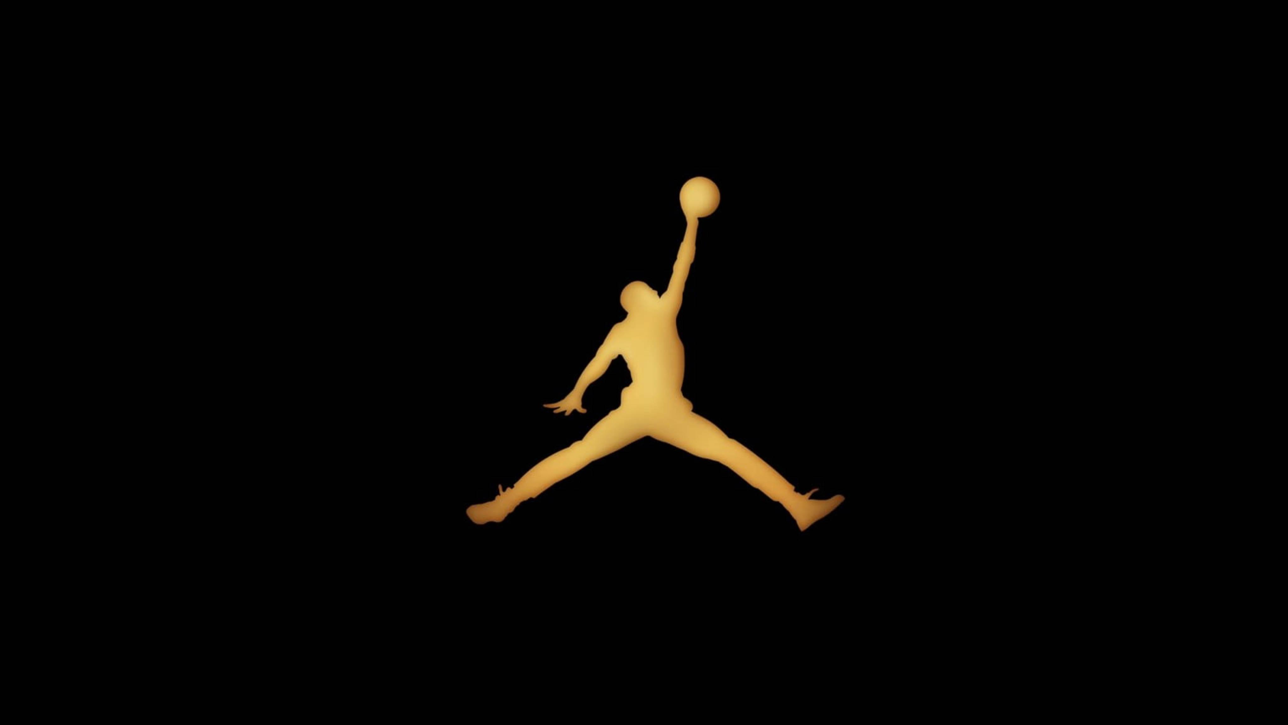 Golden Air Jordan Logo — 4096x2304 wallpaper
