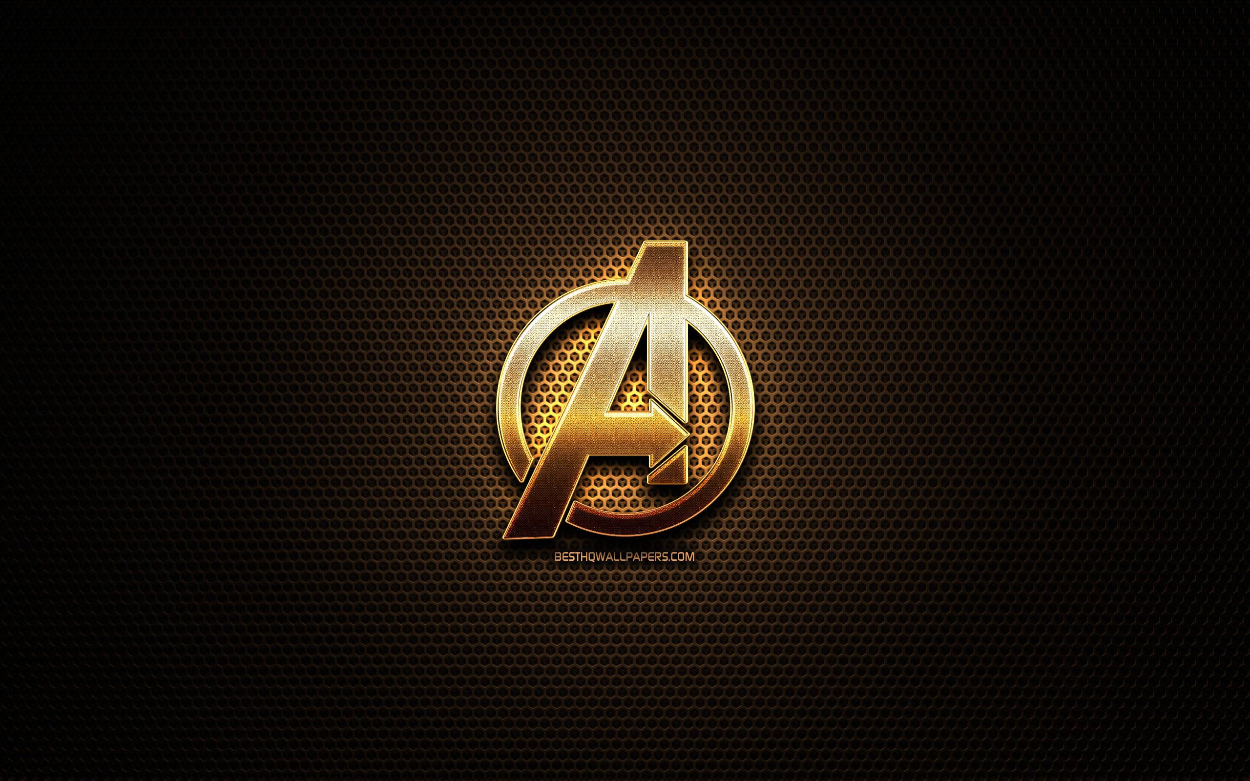 Golden Avengers Letter A Logo — 2560x1600 wallpaper