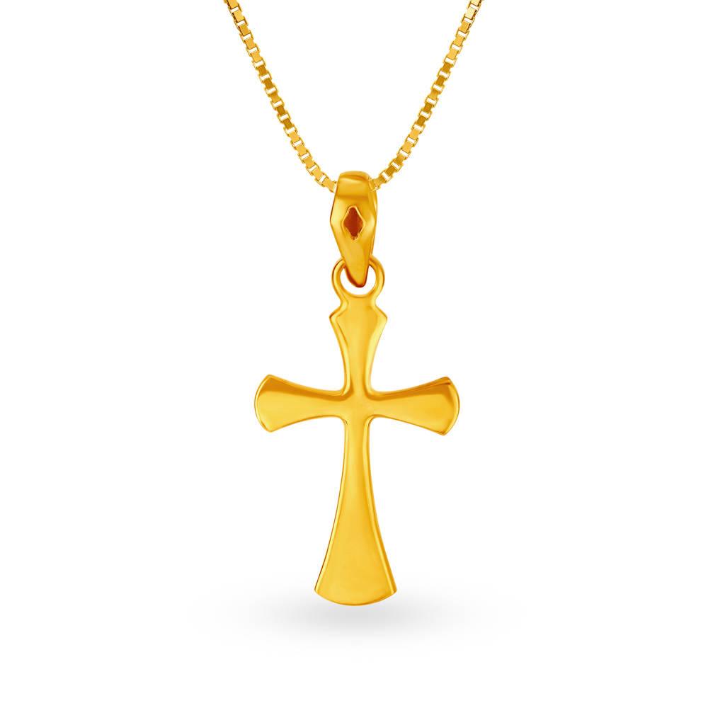 Golden Christian Cross Necklace — 1000x1000 wallpaper