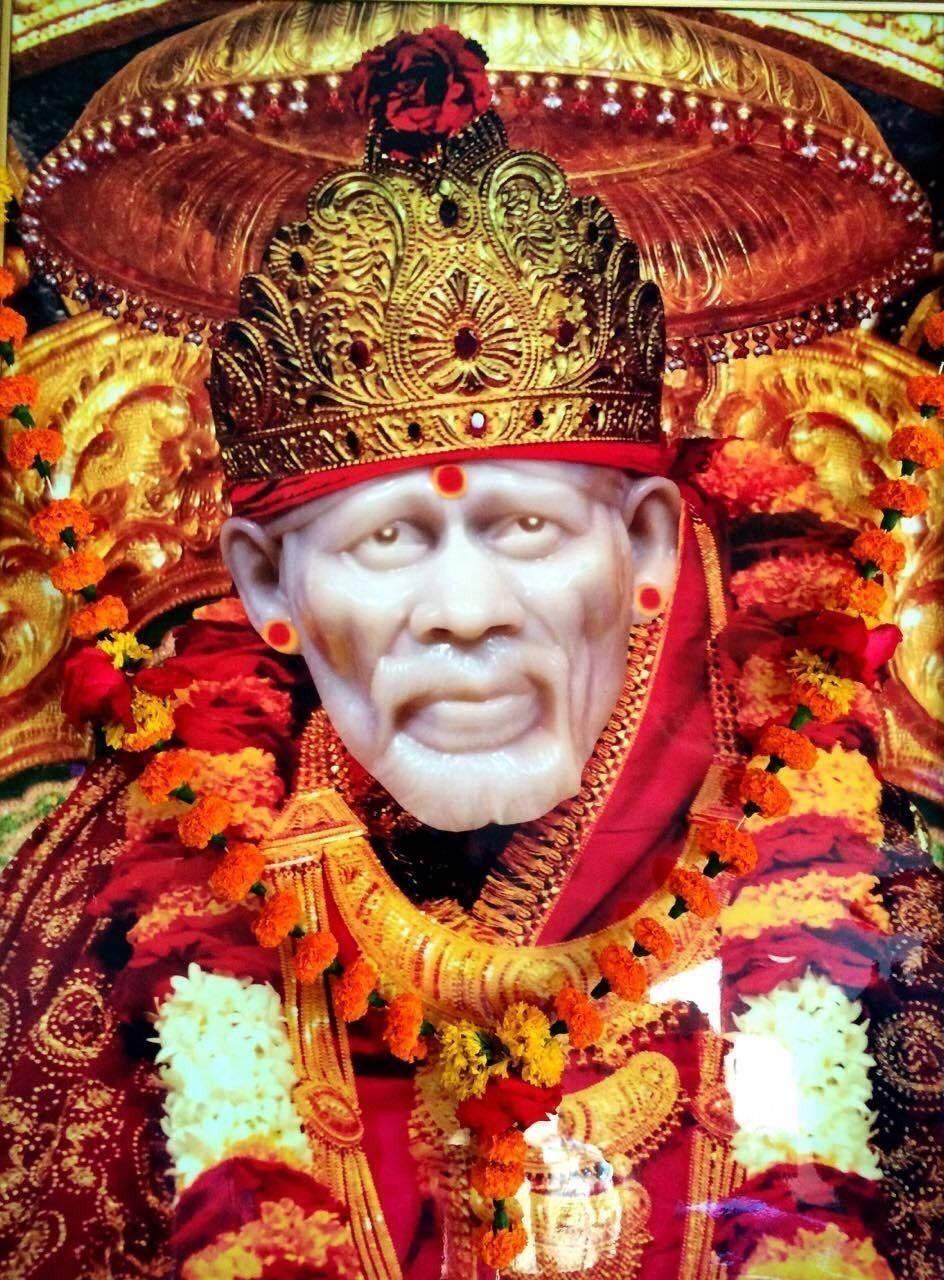 Golden Crown Of Sai Baba Phone — 944x1280 wallpaper