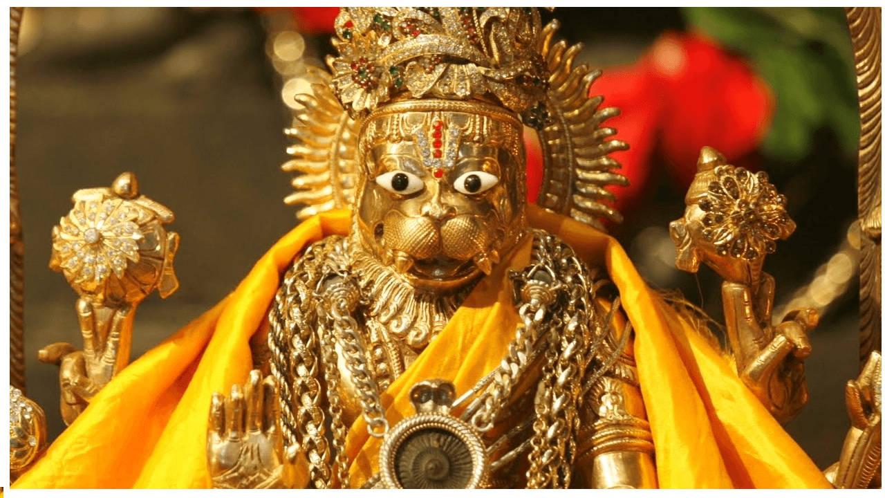 Golden Lord Narasimha — 1280x720 wallpaper
