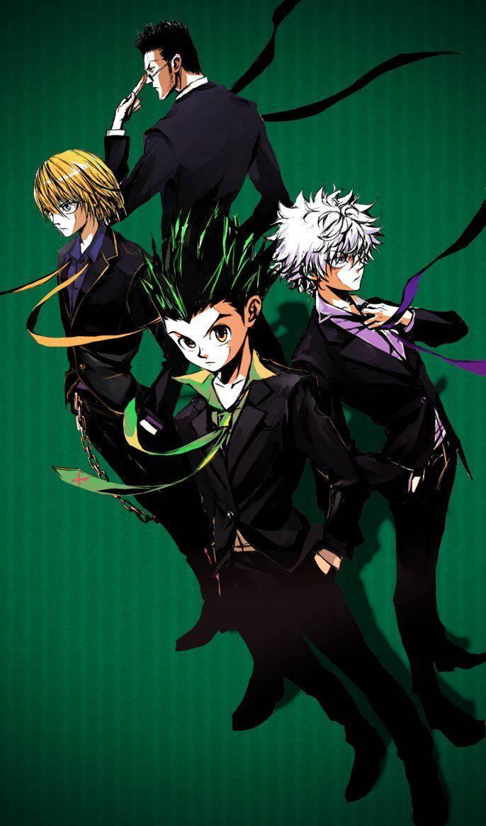 Gon, Killua, Kurapika, and Leorio join forces in Hunter X Hunter. — 686x1165 wallpaper