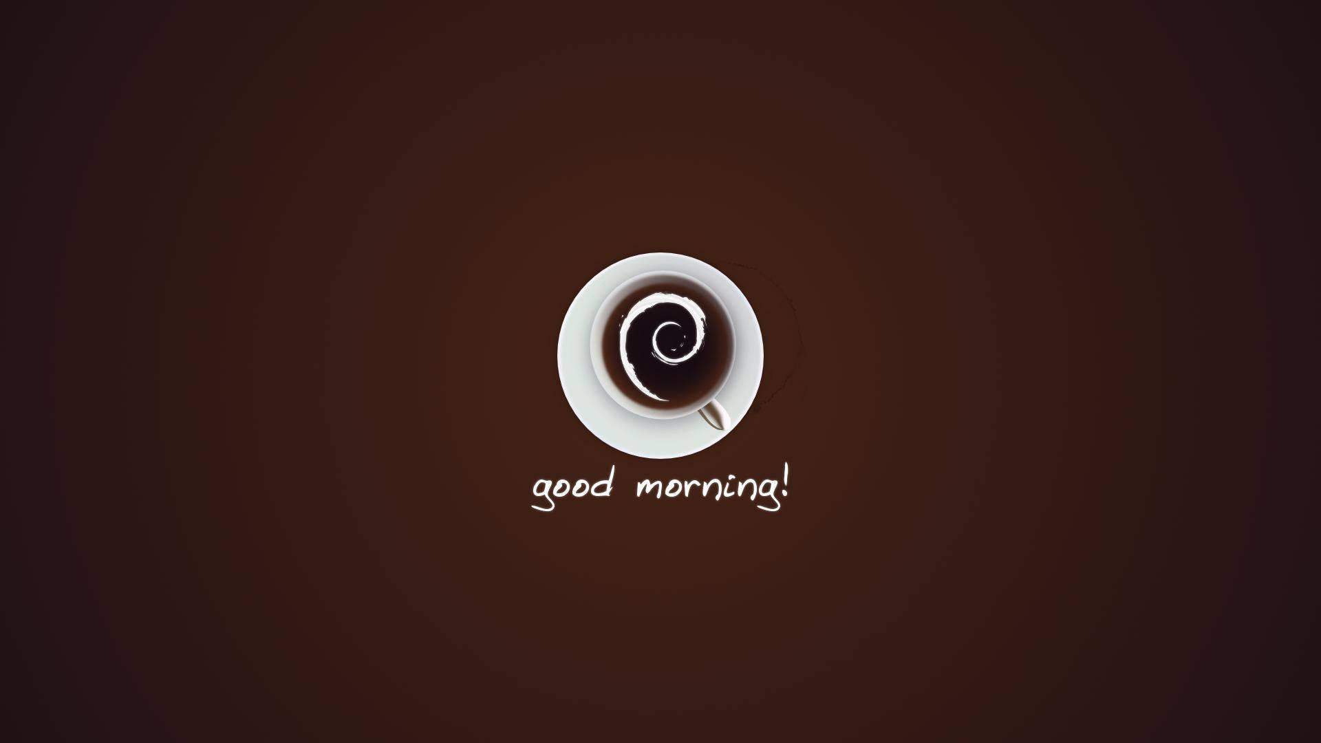 Good Morning Coffee Cup Top View — 1920x1080 wallpaper