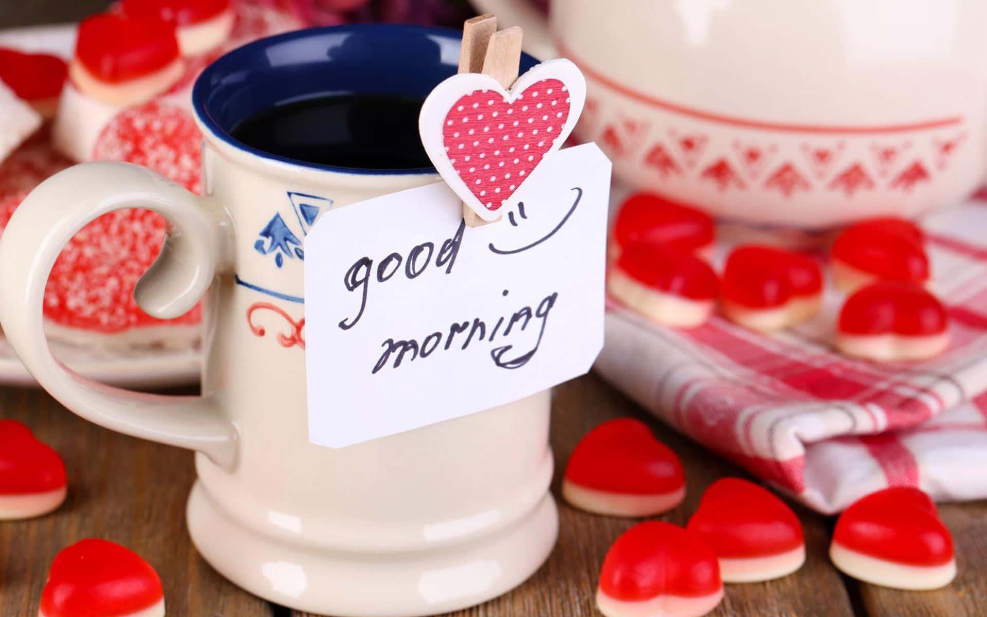 Good Morning Mug And Heart Picture — 1920x1200 wallpaper