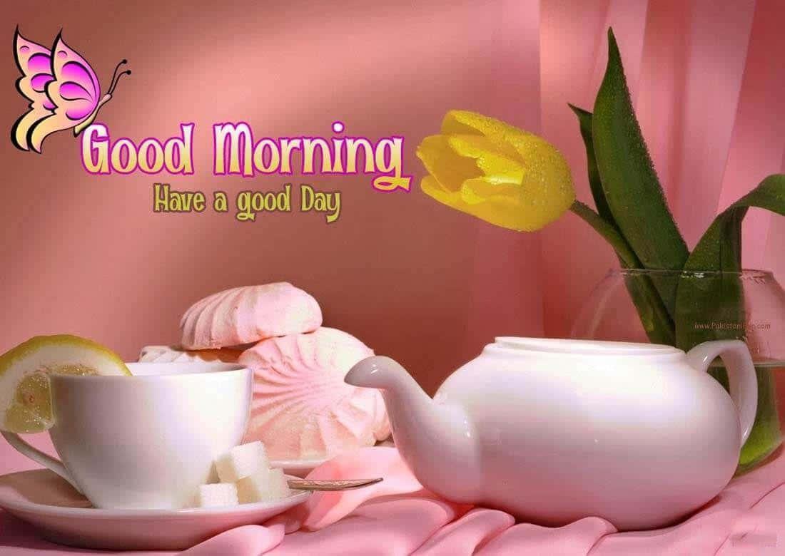 Good Morning Pink Tea Party Picture — 1100x780 wallpaper