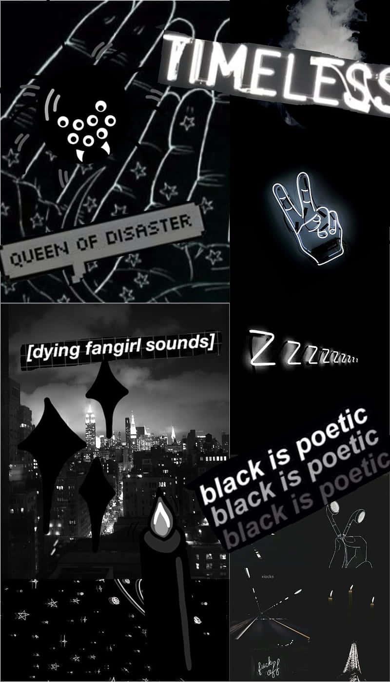 Goth Collage Black Aesthetic Background — 800x1398 wallpaper
