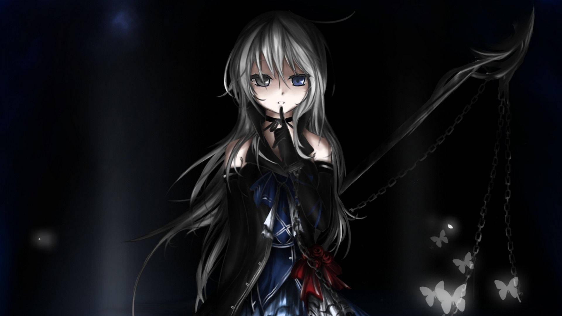 Gothic Lolita Anime Girl with Fabulous Hair — 1920x1080 wallpaper