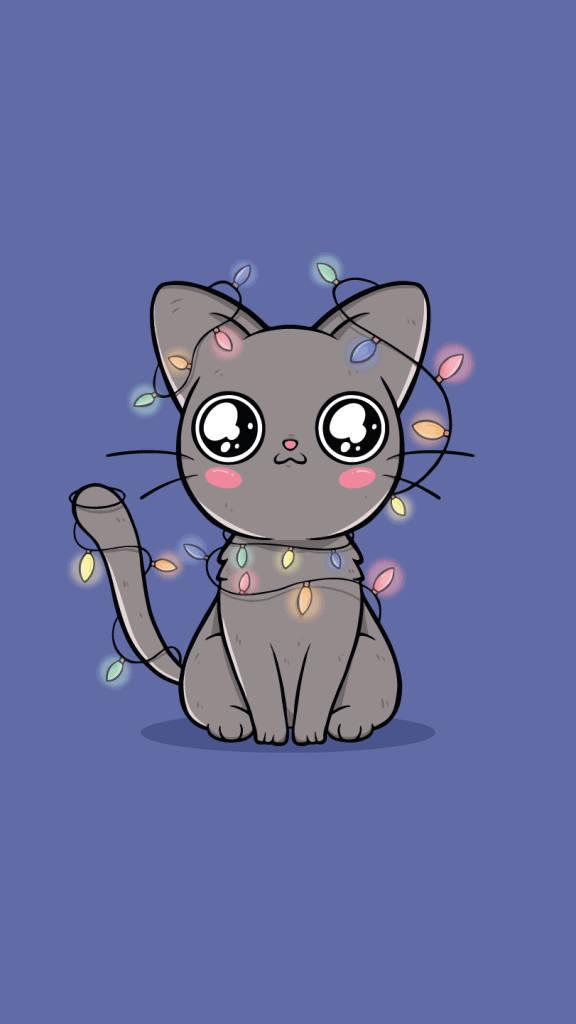 Gray Cat Girly iPhone — 576x1024 wallpaper