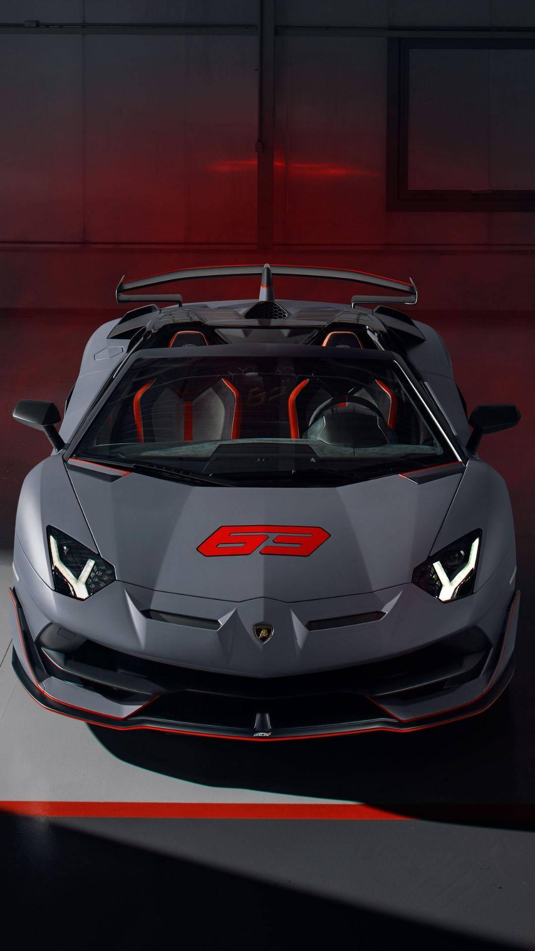 Gray Lamborghini Aventador SVJ — 1080x1920 wallpaper