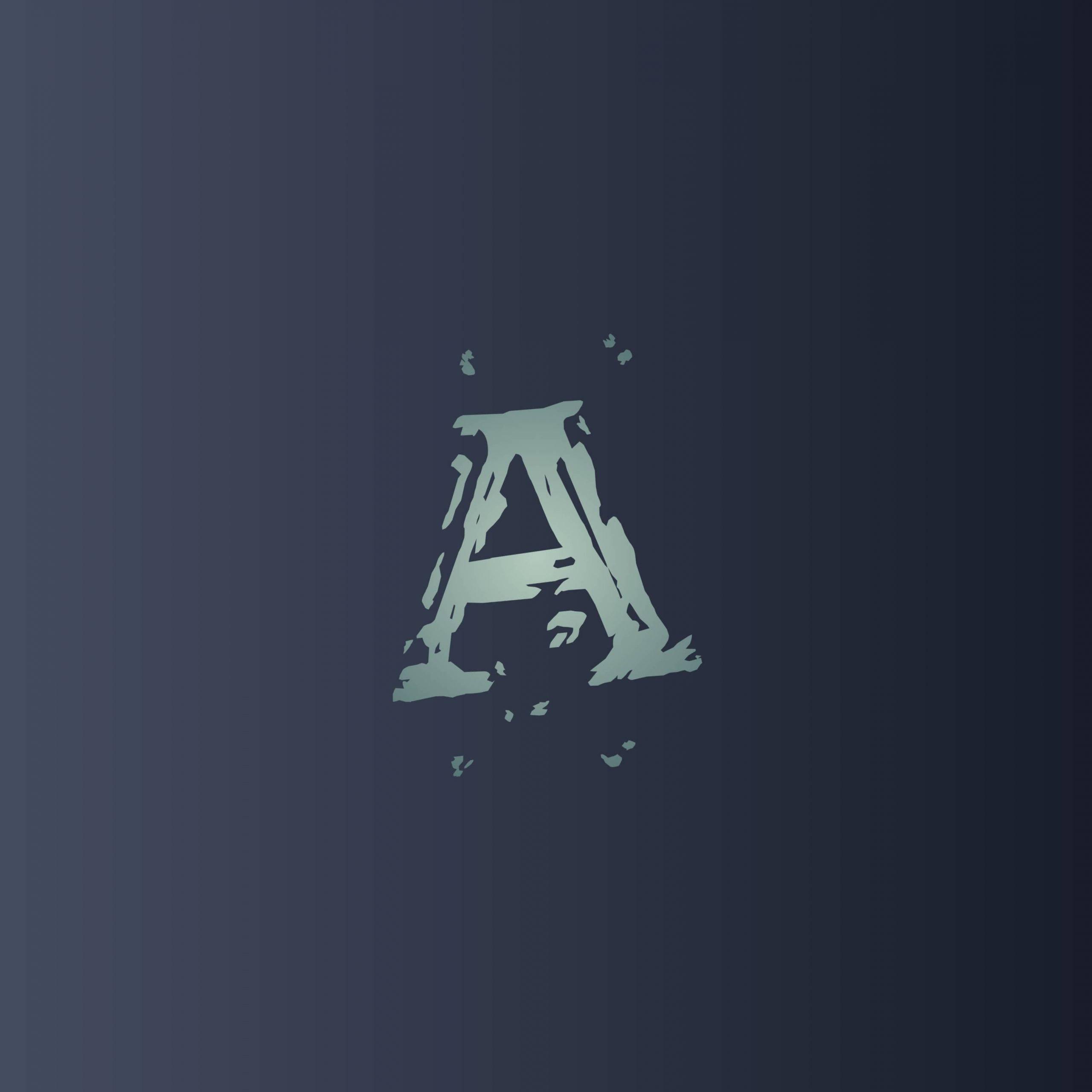 Gray Letter A Display — 2560x2560 wallpaper